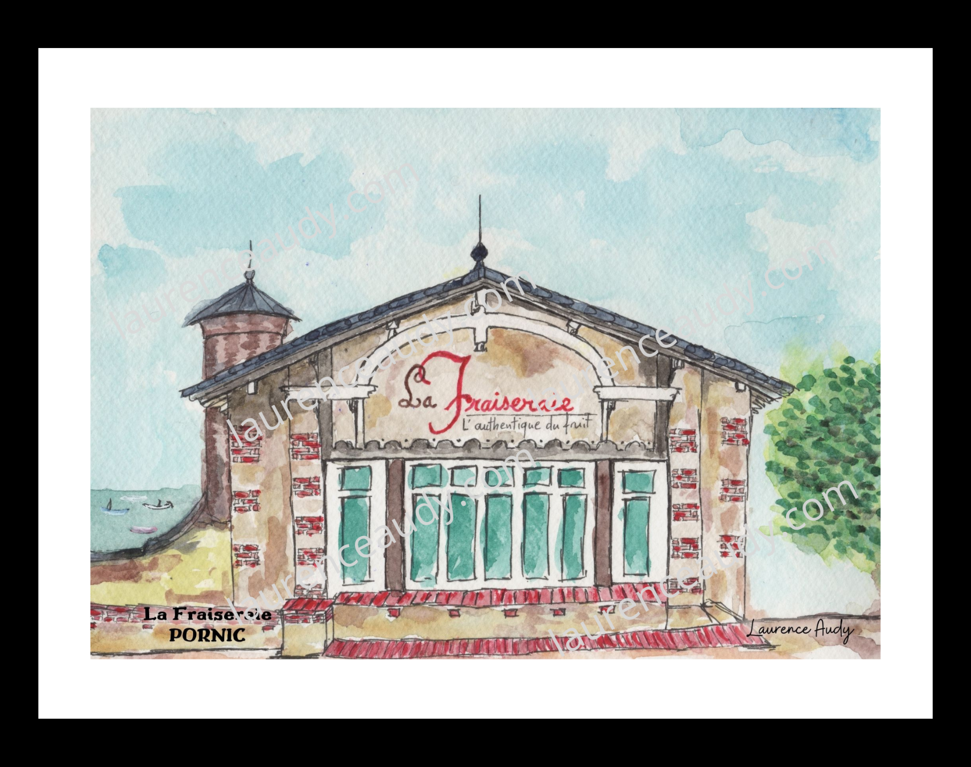 Affiche la Fraiseraie à Pornic — aquarelle – Image 3