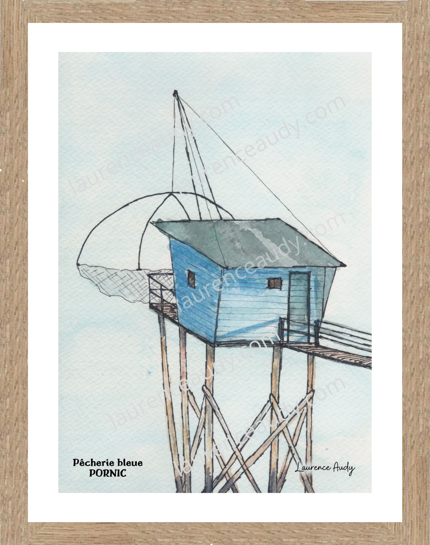 Affiche pêcherie n°1 à Pornic — aquarelle – Image 2