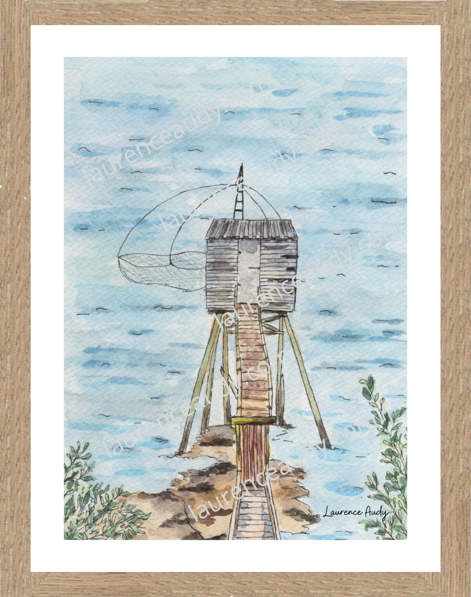 Affiche Pêcherie n°3 à Pornic — aquarelle – Image 2
