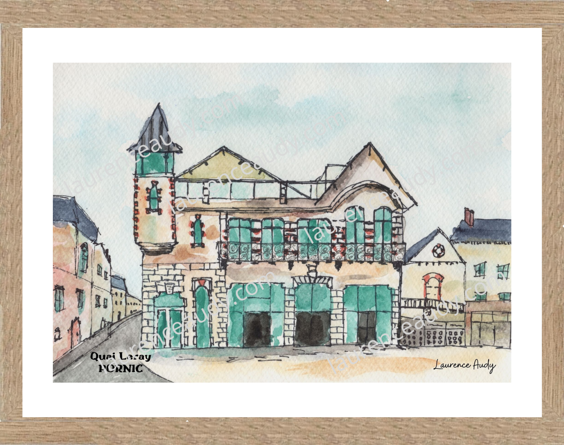 Affiche quai Leray à Pornic — aquarelle – Image 2