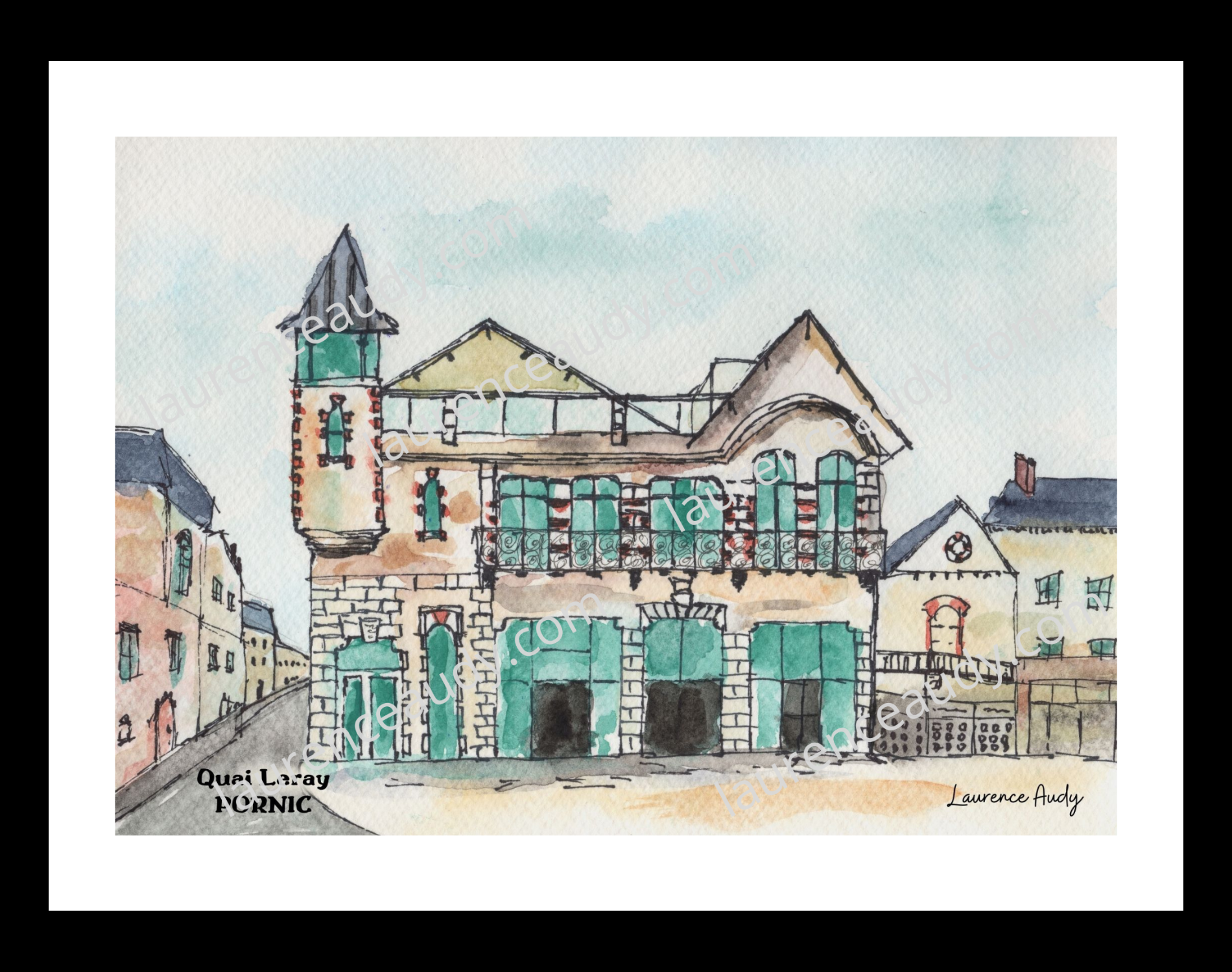Affiche quai Leray à Pornic — aquarelle – Image 3