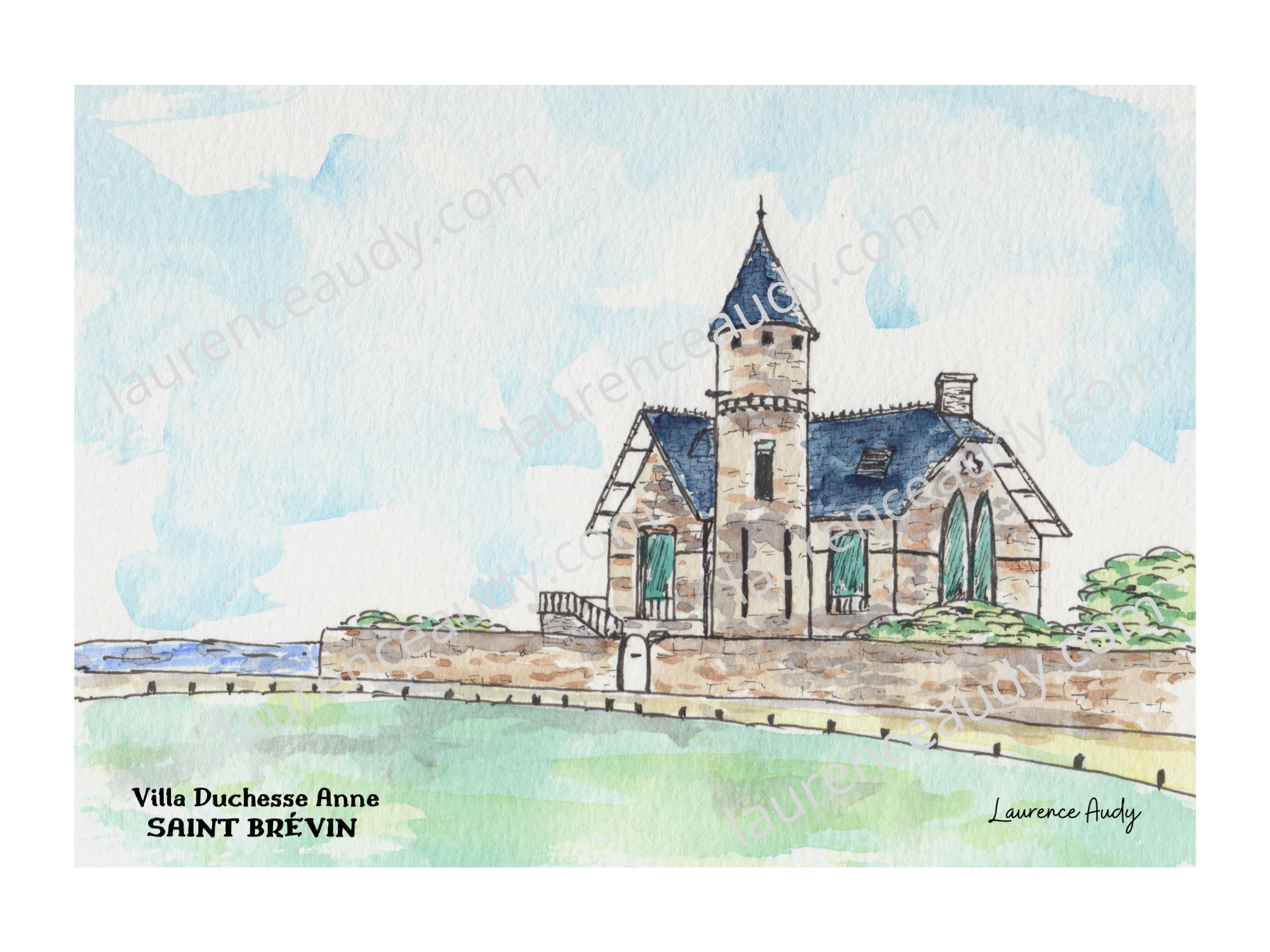 44-ST BREVIN-VILLA DUCHESSE ANNE-AQUARELLE FILIGRANE