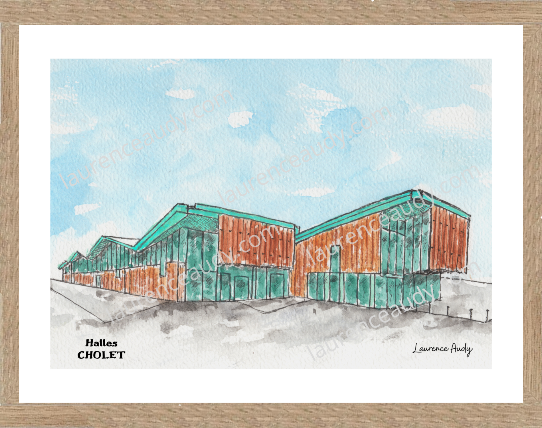 Affiche Les Halles à Cholet — aquarelle – Image 3