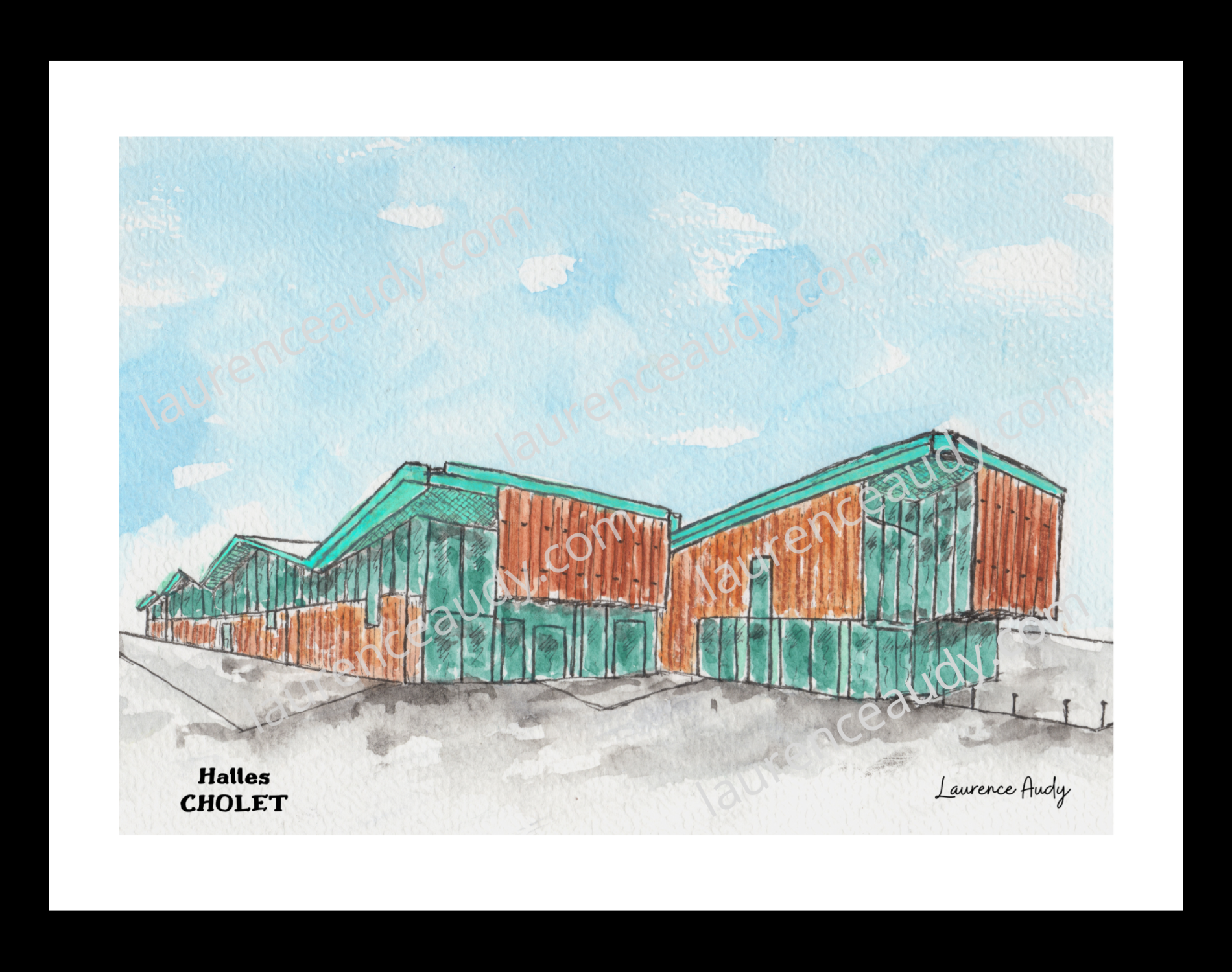 Affiche Les Halles à Cholet — aquarelle – Image 2