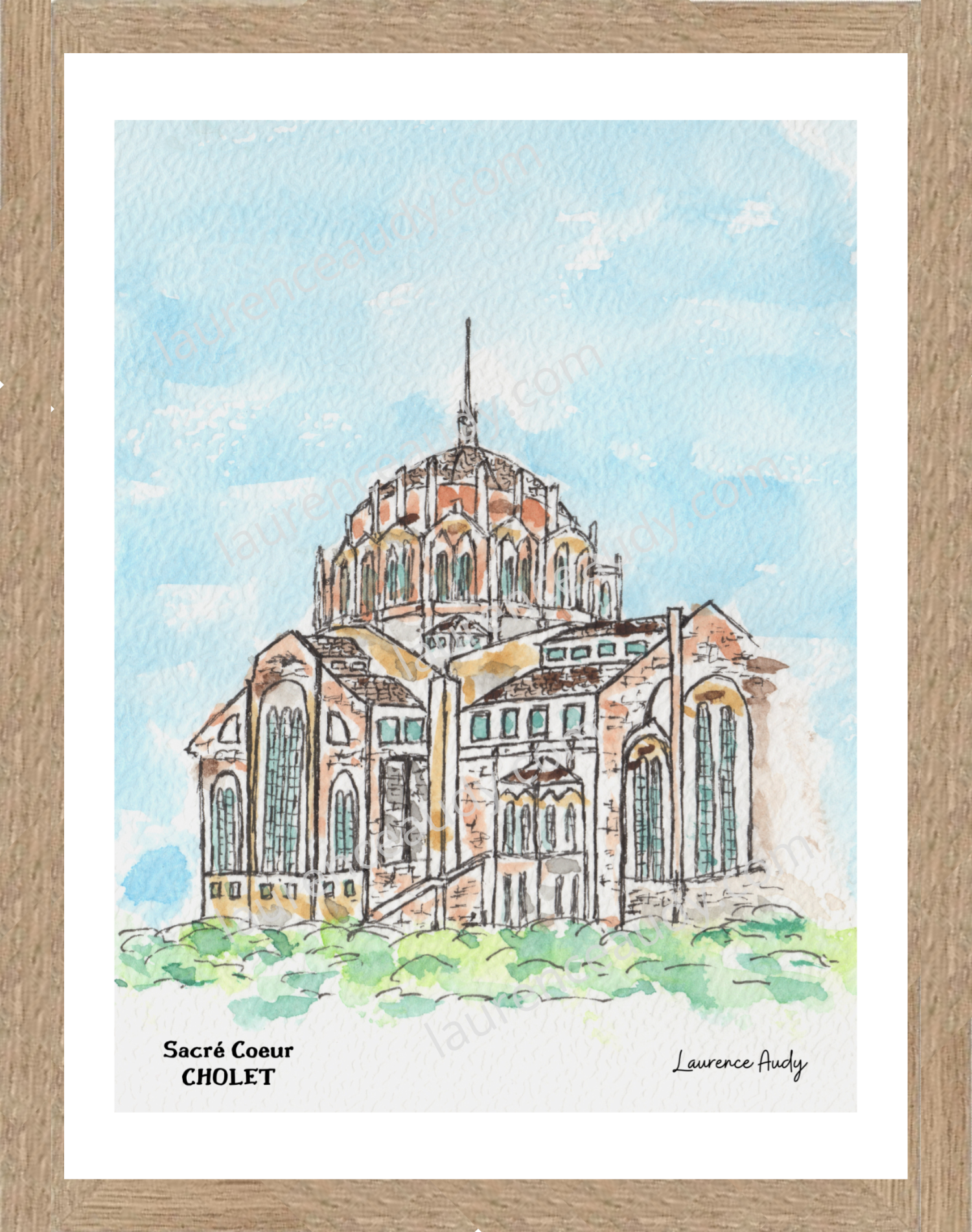 Affiche Sacré cœur à Cholet — aquarelle – Image 3