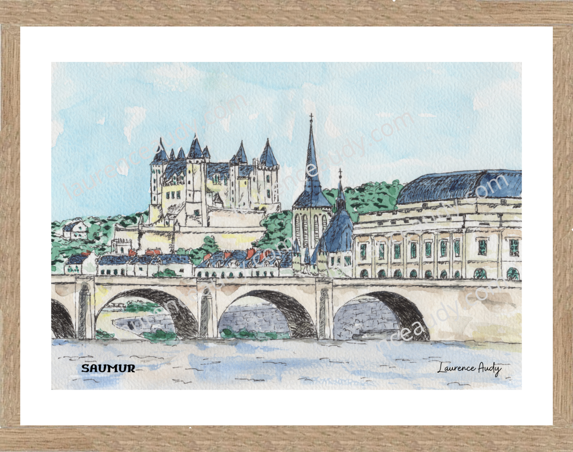 Affiche Saumur — aquarelle – Image 3