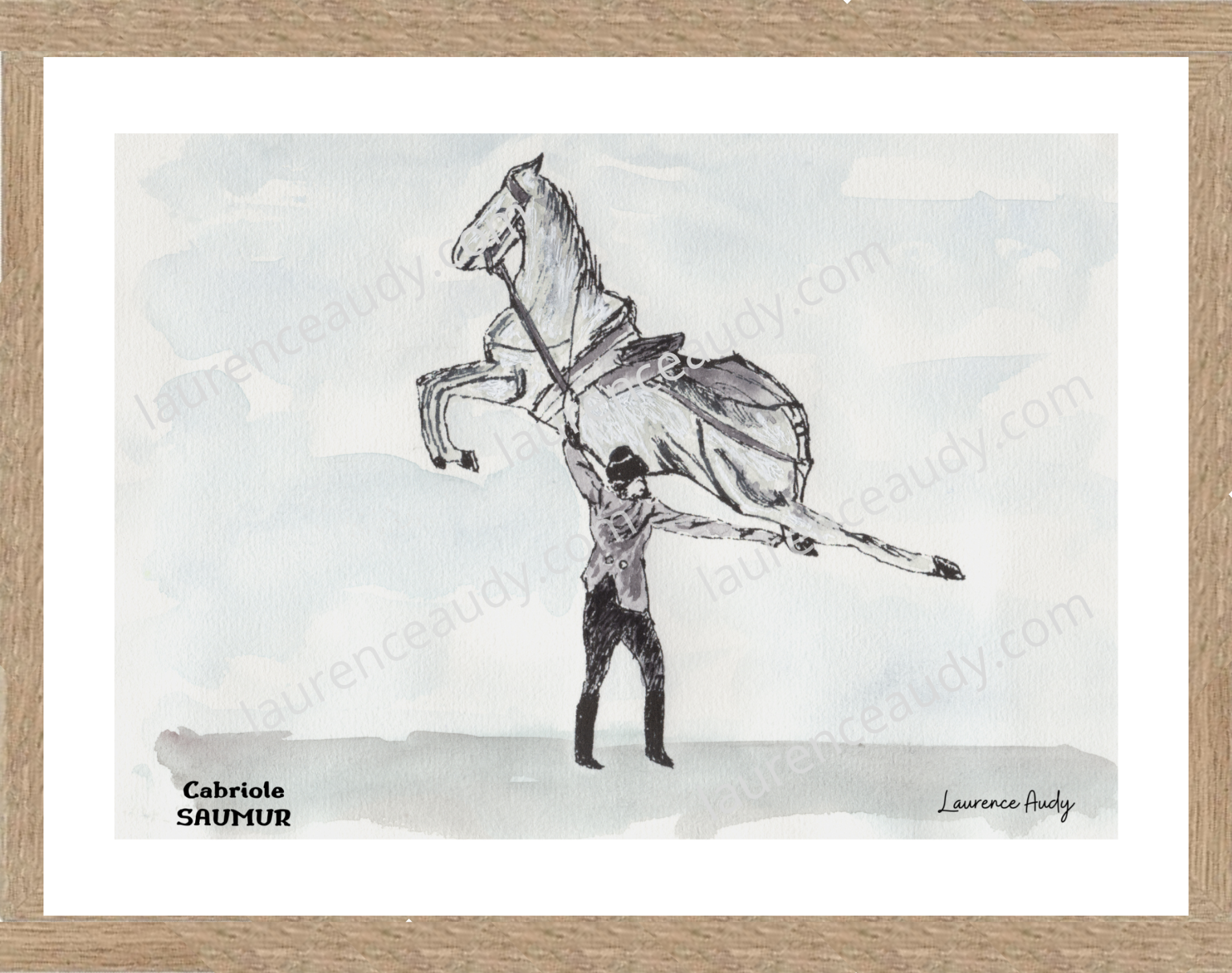 Affiche Cabriole à Saumur — aquarelle – Image 3
