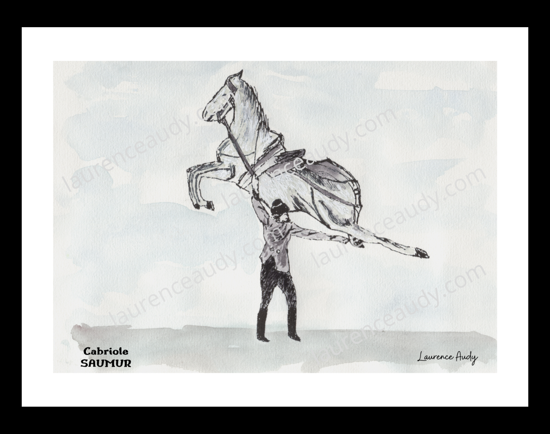 Affiche Cabriole à Saumur — aquarelle – Image 2
