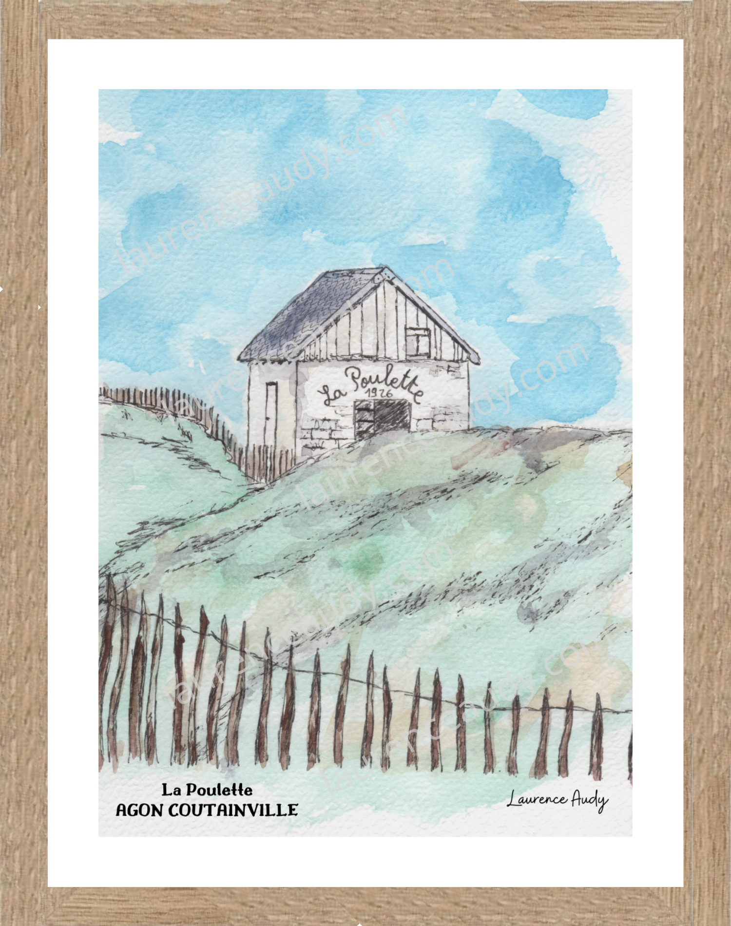Affiche La Poulette à Agon Coutainville — aquarelle – Image 3
