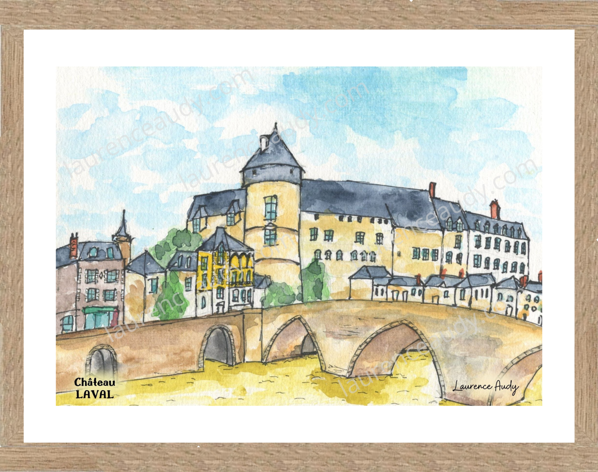 Affiche château 1 à Laval — aquarelle – Image 3