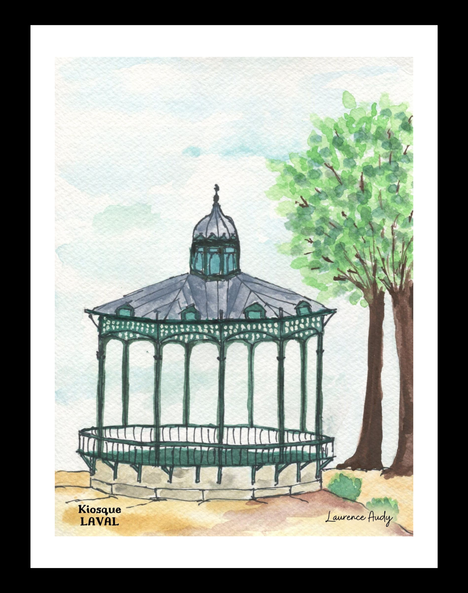Affiche kiosque à Laval — aquarelle – Image 2