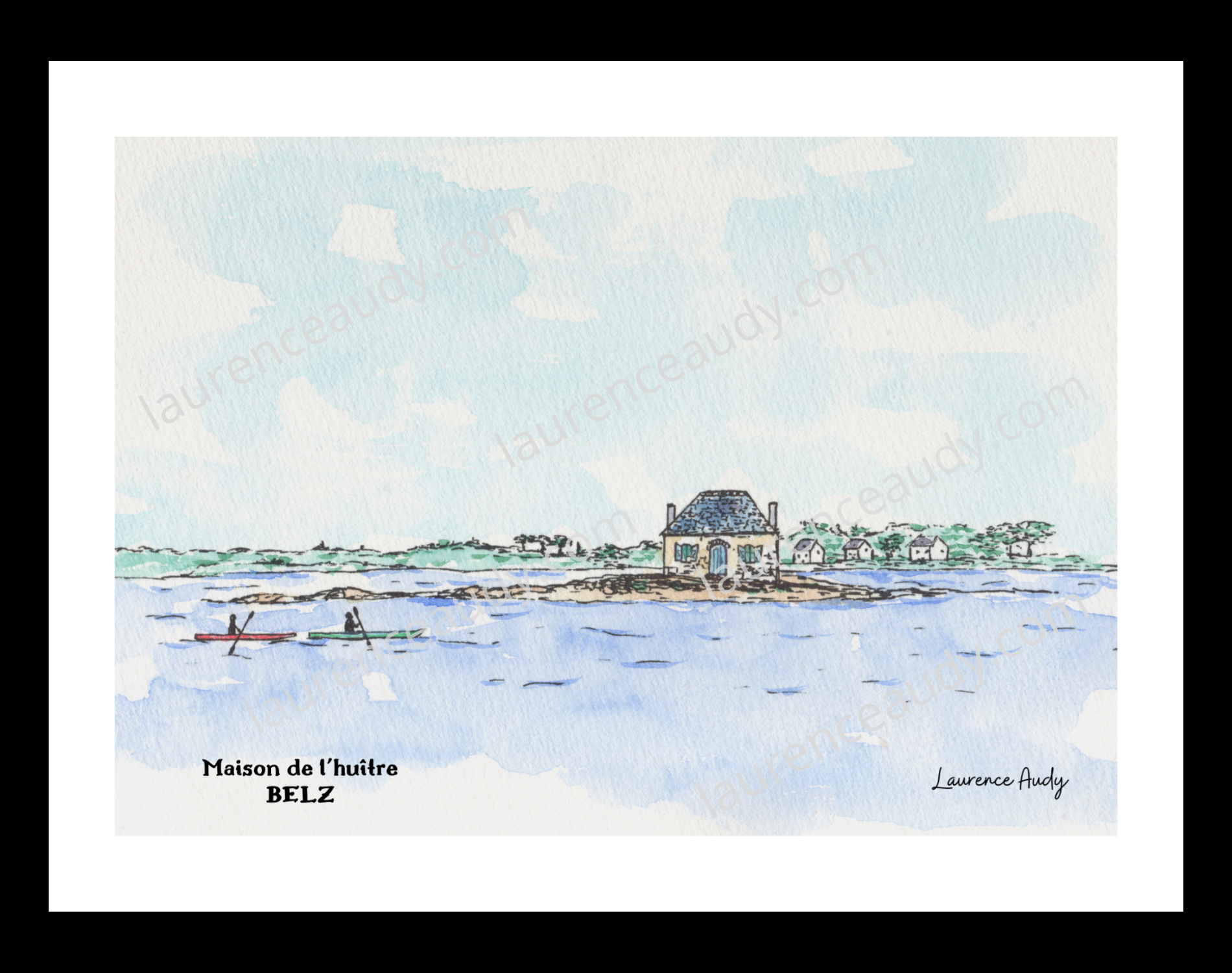 Affiche Maison de l’huître Belz — aquarelle – Image 2