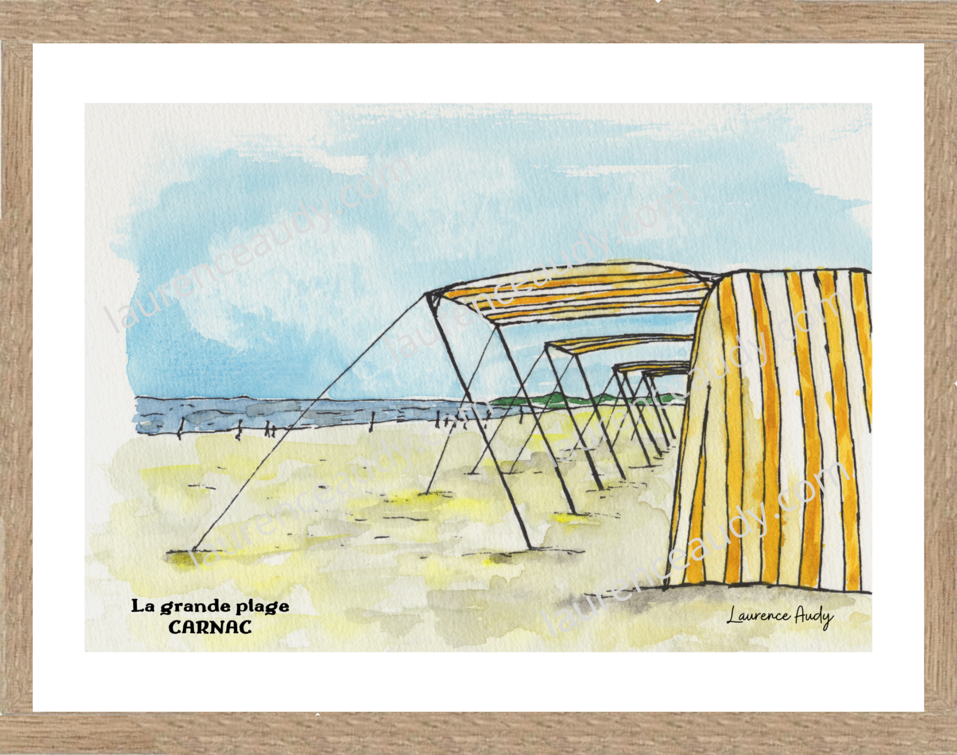 Affiche Grande Plage Carnac — aquarelle – Image 2