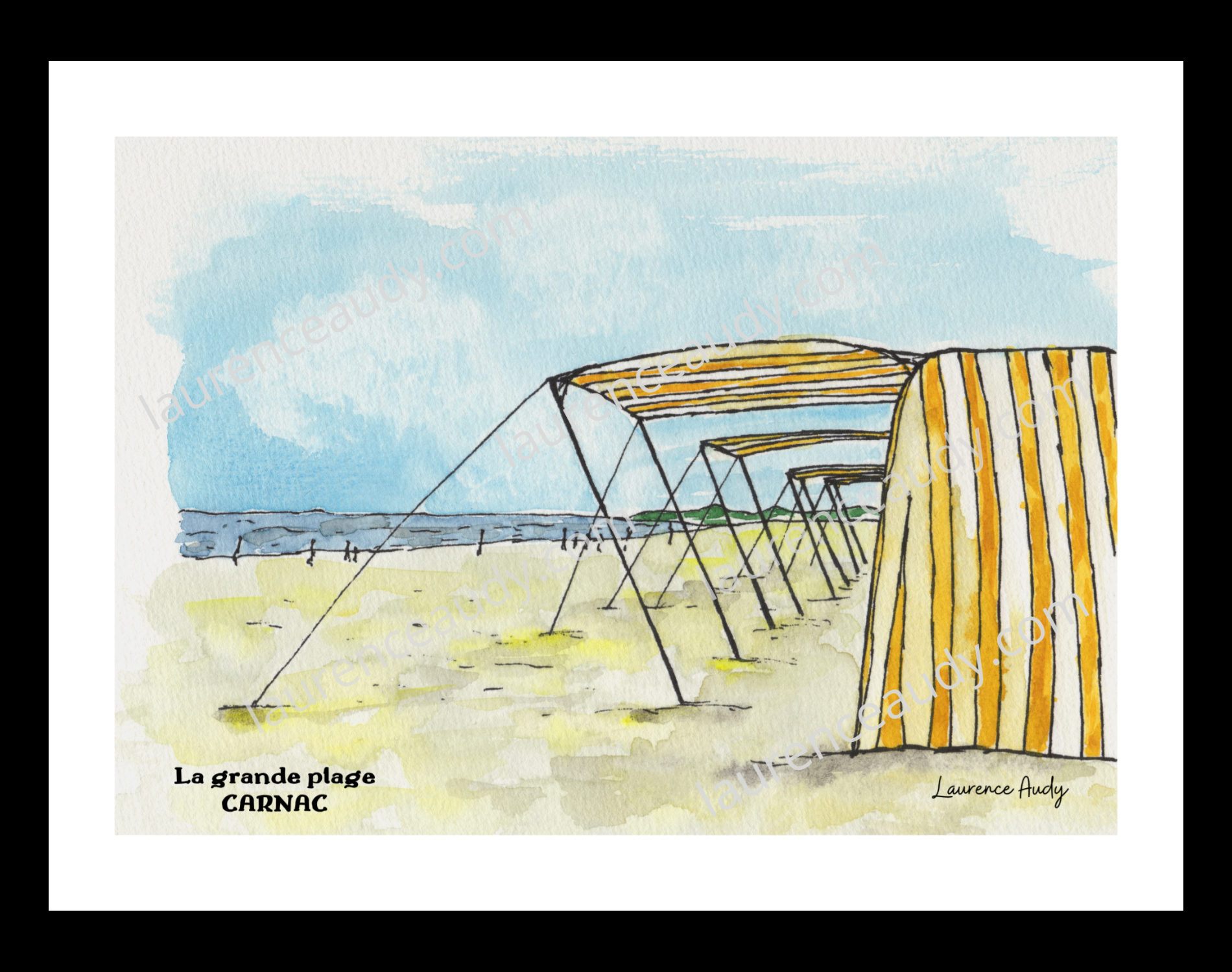 Affiche Grande Plage Carnac — aquarelle – Image 3