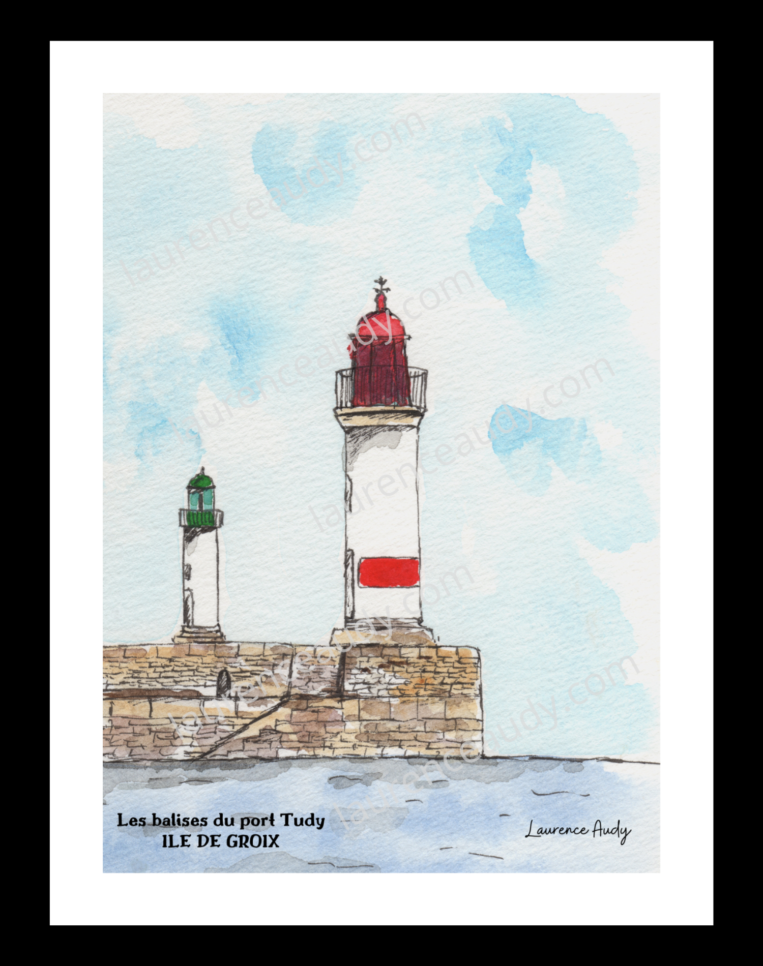 Affiche Port Tudy Ile de Groix — aquarelle – Image 2
