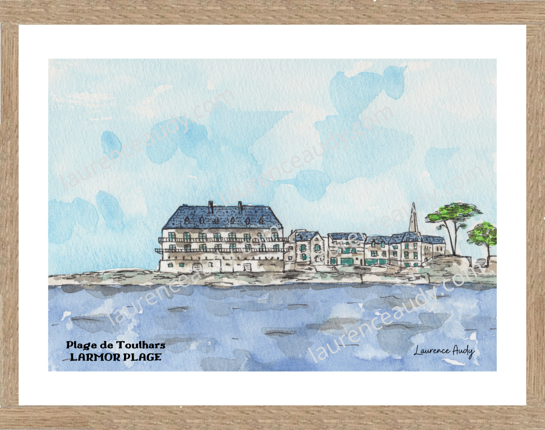 Affiche Plage Toulhars Larmor plage — aquarelle – Image 3
