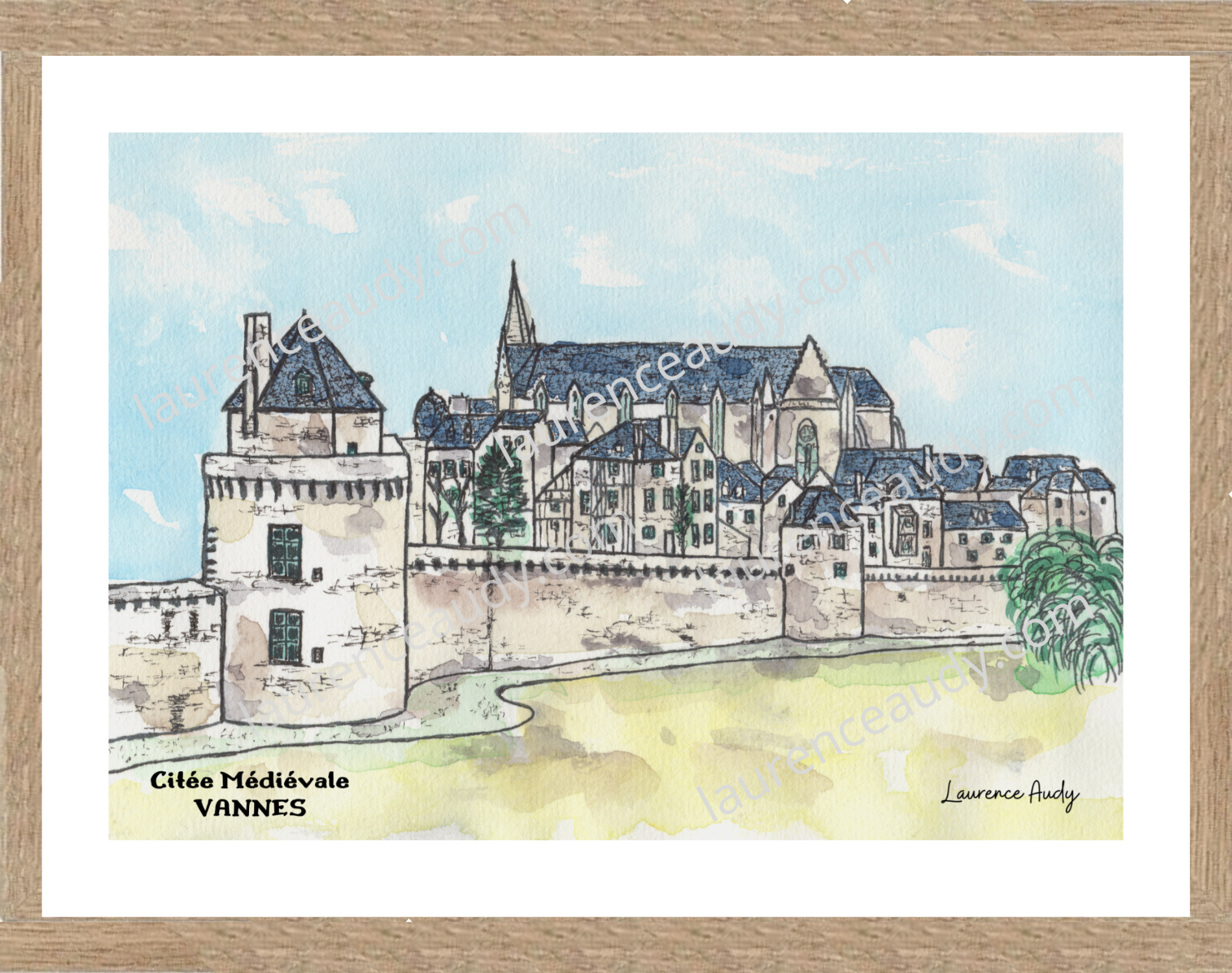 Affiche Citée médiévale Vannes — aquarelle – Image 3