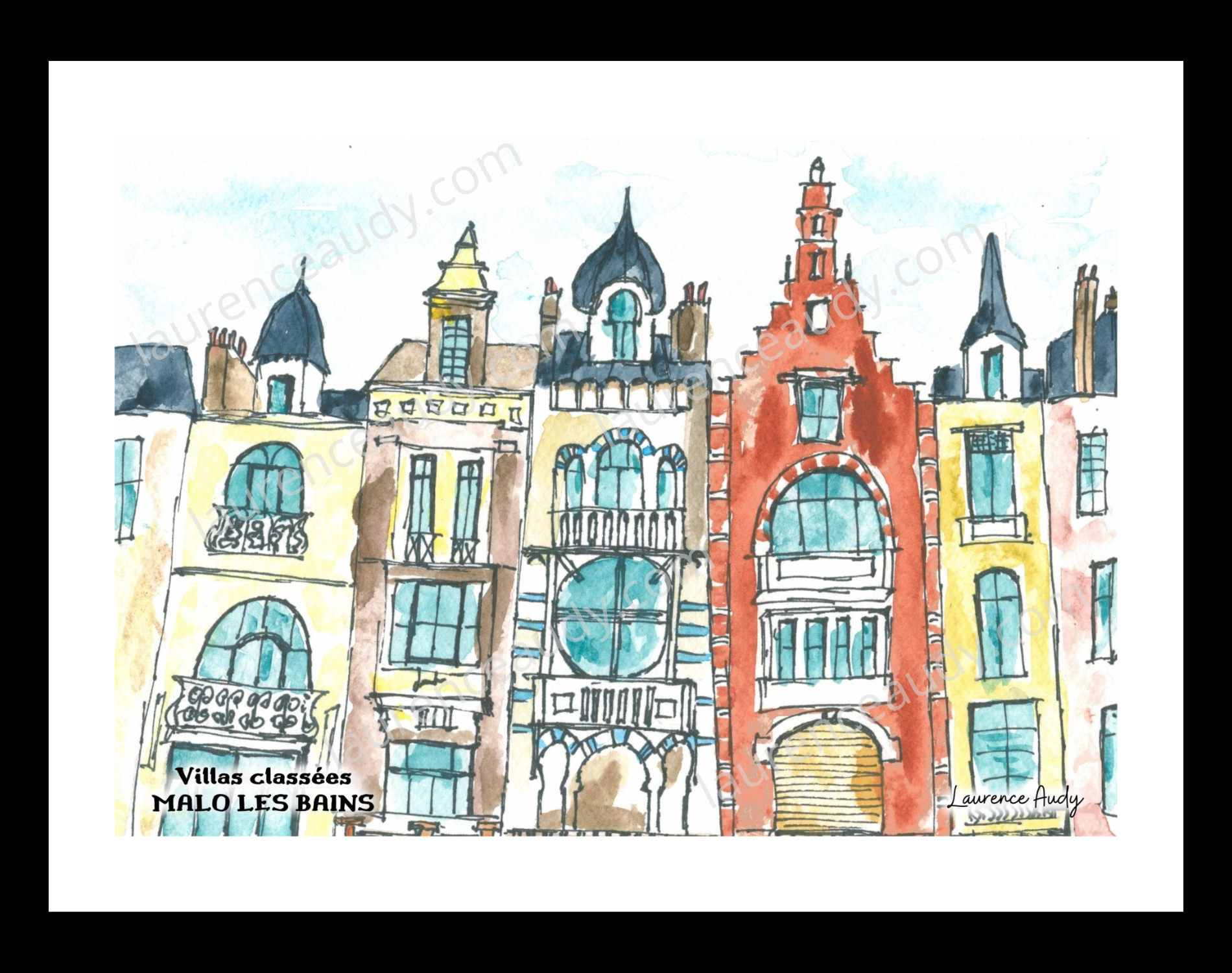 Affiche à Malo les bains — aquarelle – Image 3