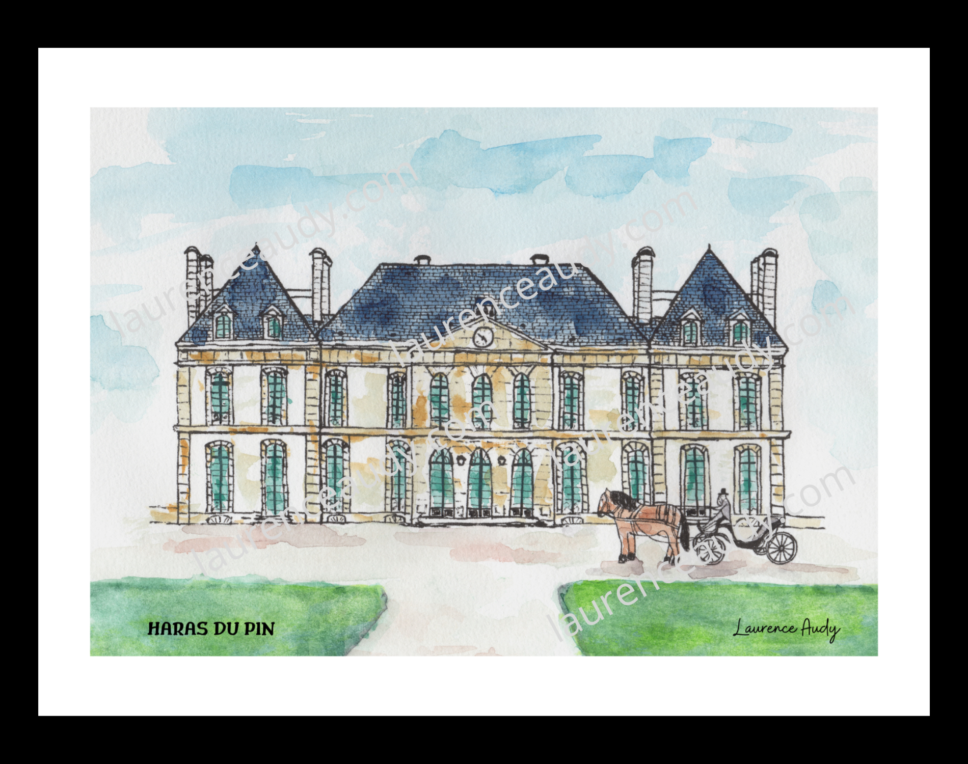 Affiche Haras du Pin — aquarelle – Image 2