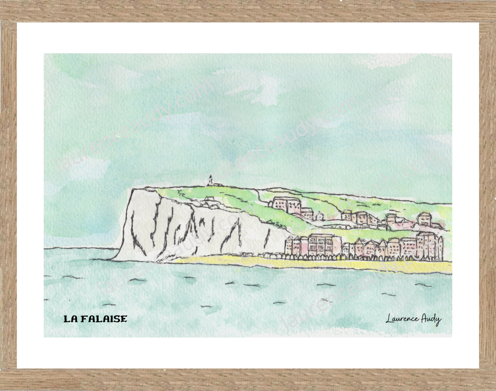 Affiche la falaise Mers les Bains — aquarelle – Image 3