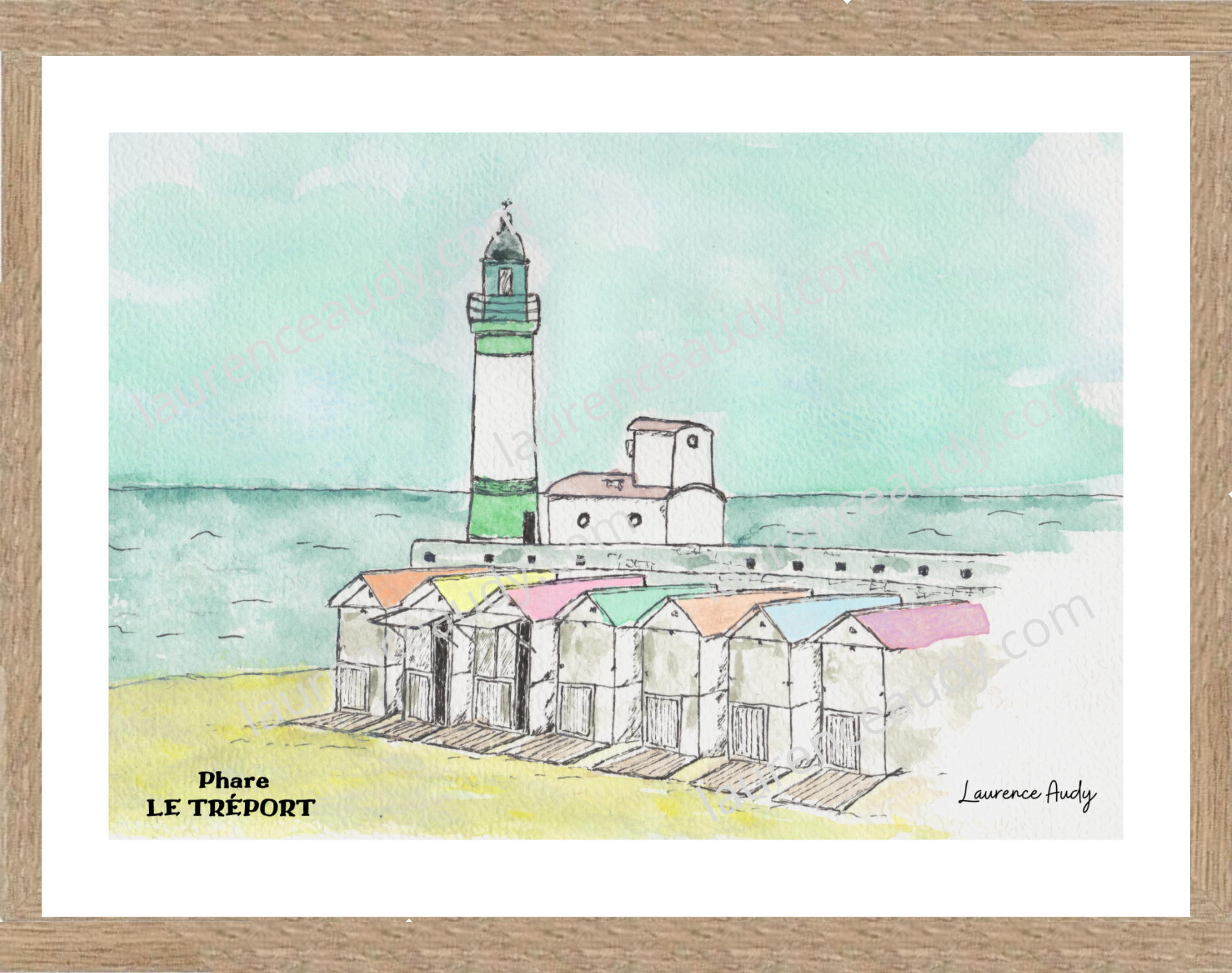 Affiche le phare du Tréport — aquarelle – Image 3