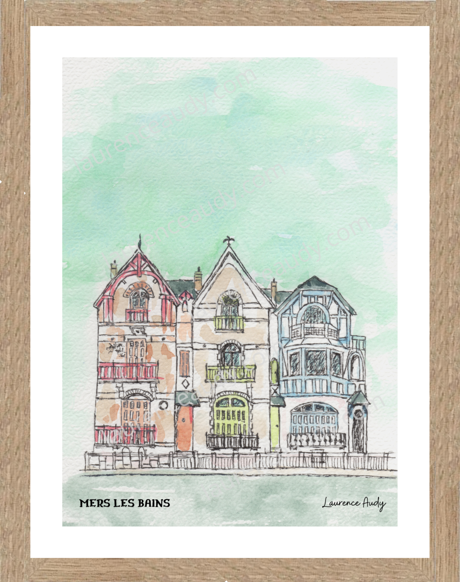 Affiche villas Mers les Bains — aquarelle – Image 3