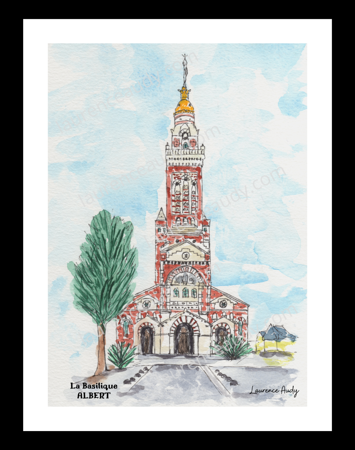 Affiche Basilique Albert — aquarelle – Image 2