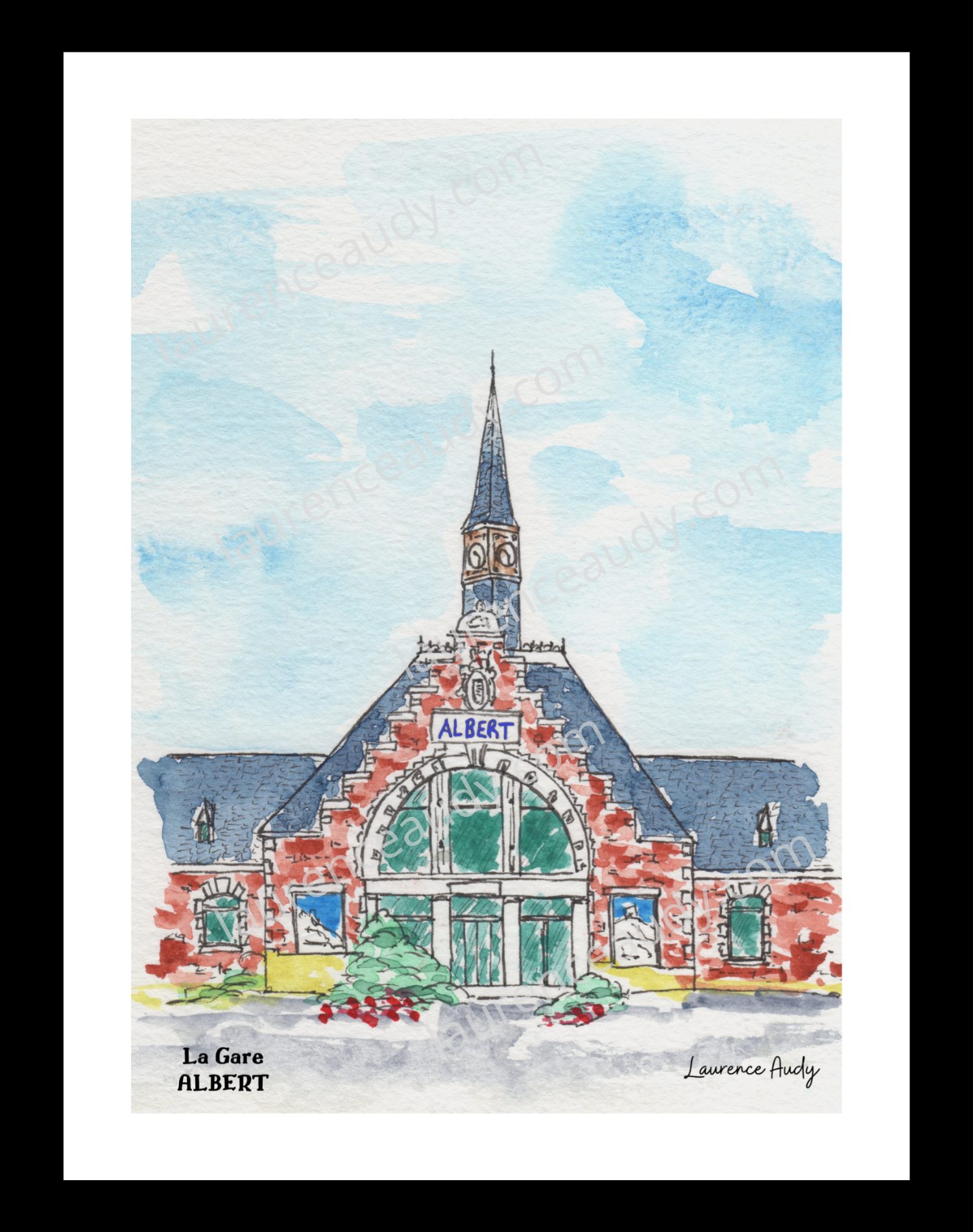 Affiche la Gare Albert — aquarelle – Image 3