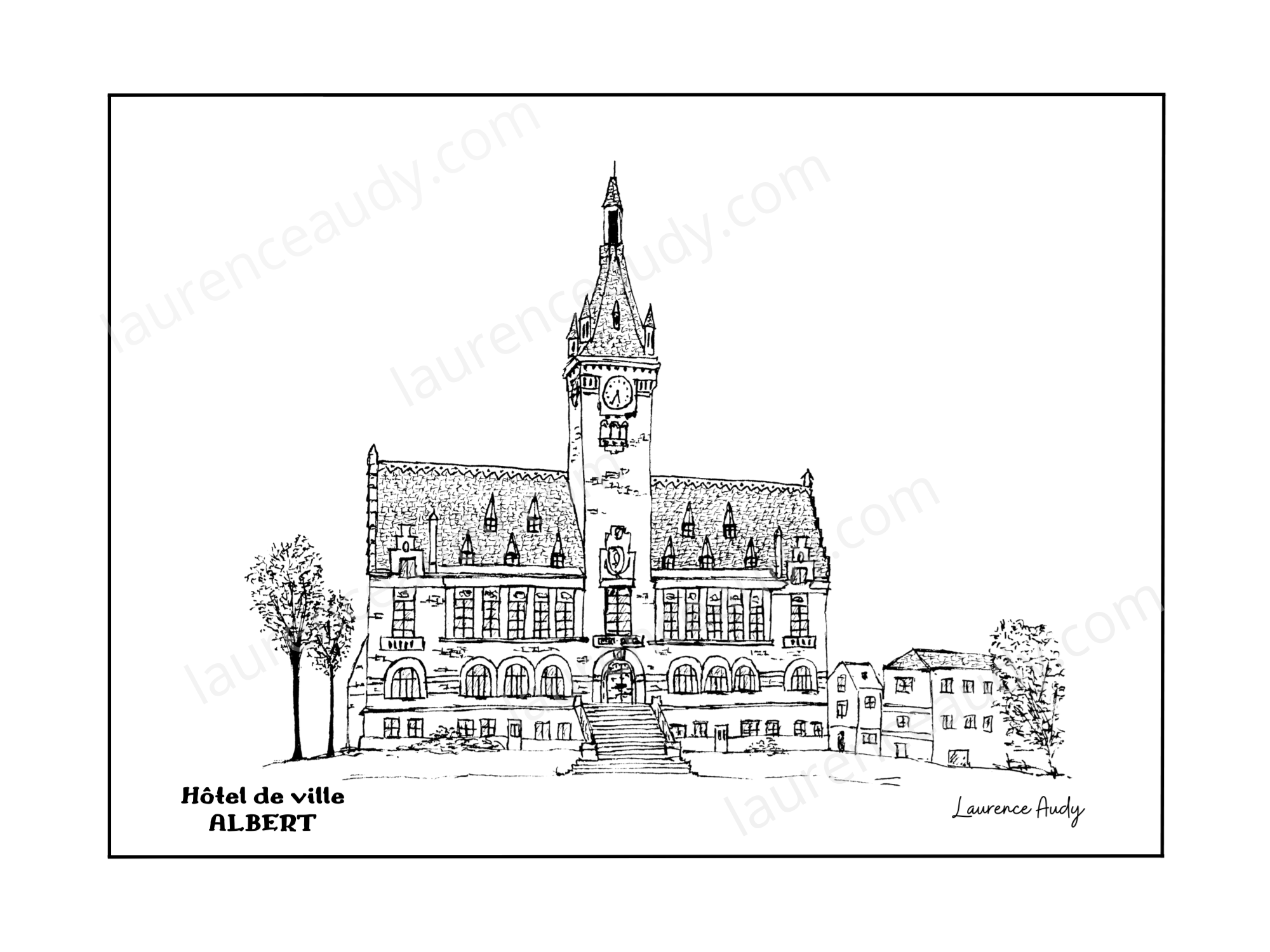 80-ALBERT-HOTEL DE VILLE-N&B FILIGRANE