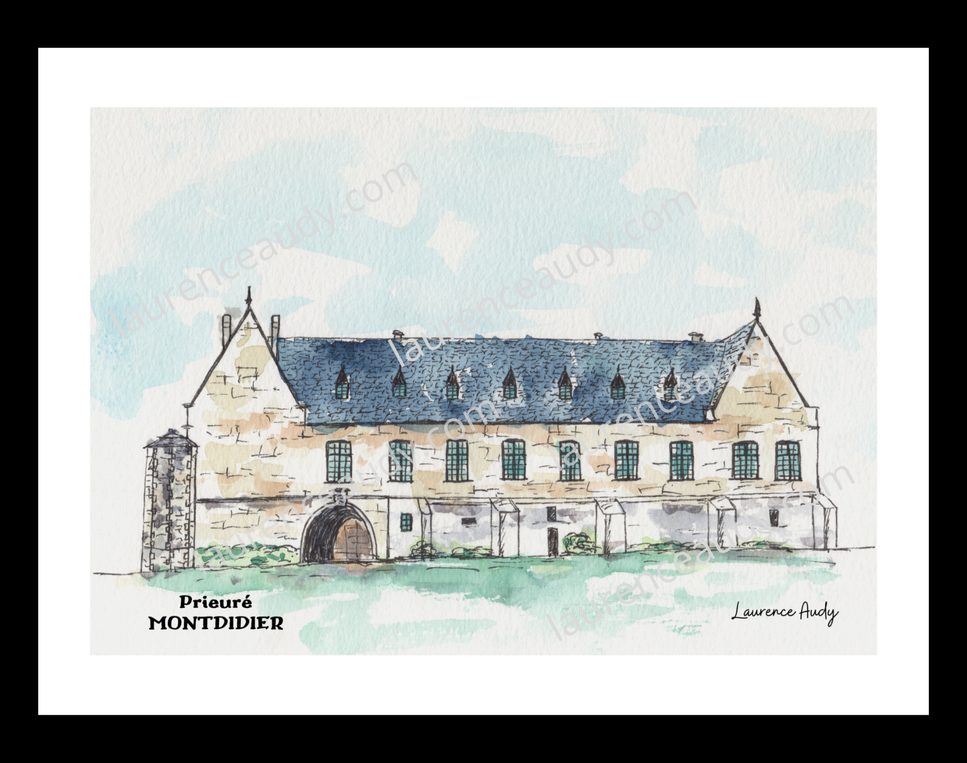 Affiche prieuré Montdidier — aquarelle – Image 2