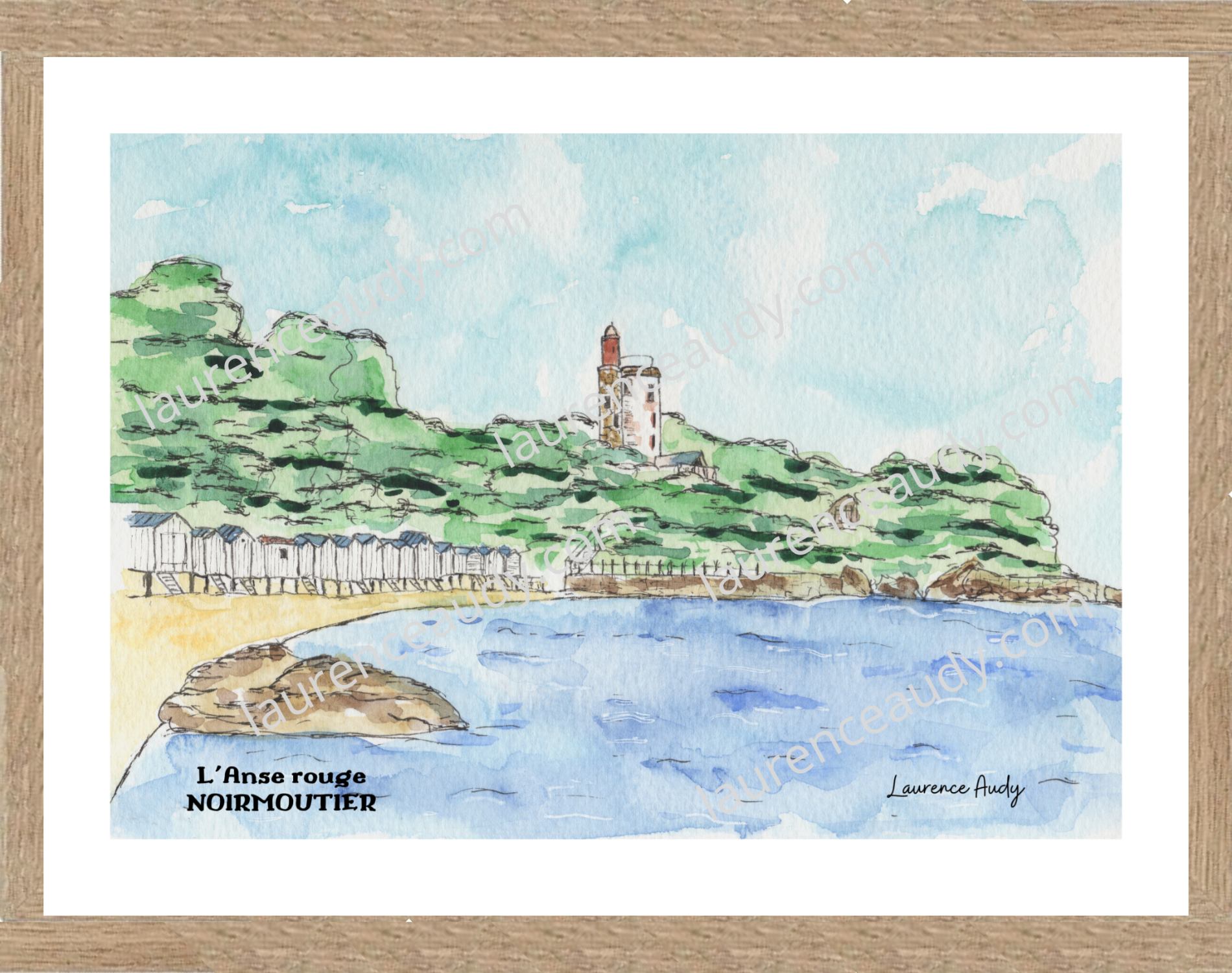 Affiche Anse Rouge Noirmoutier — aquarelle – Image 3