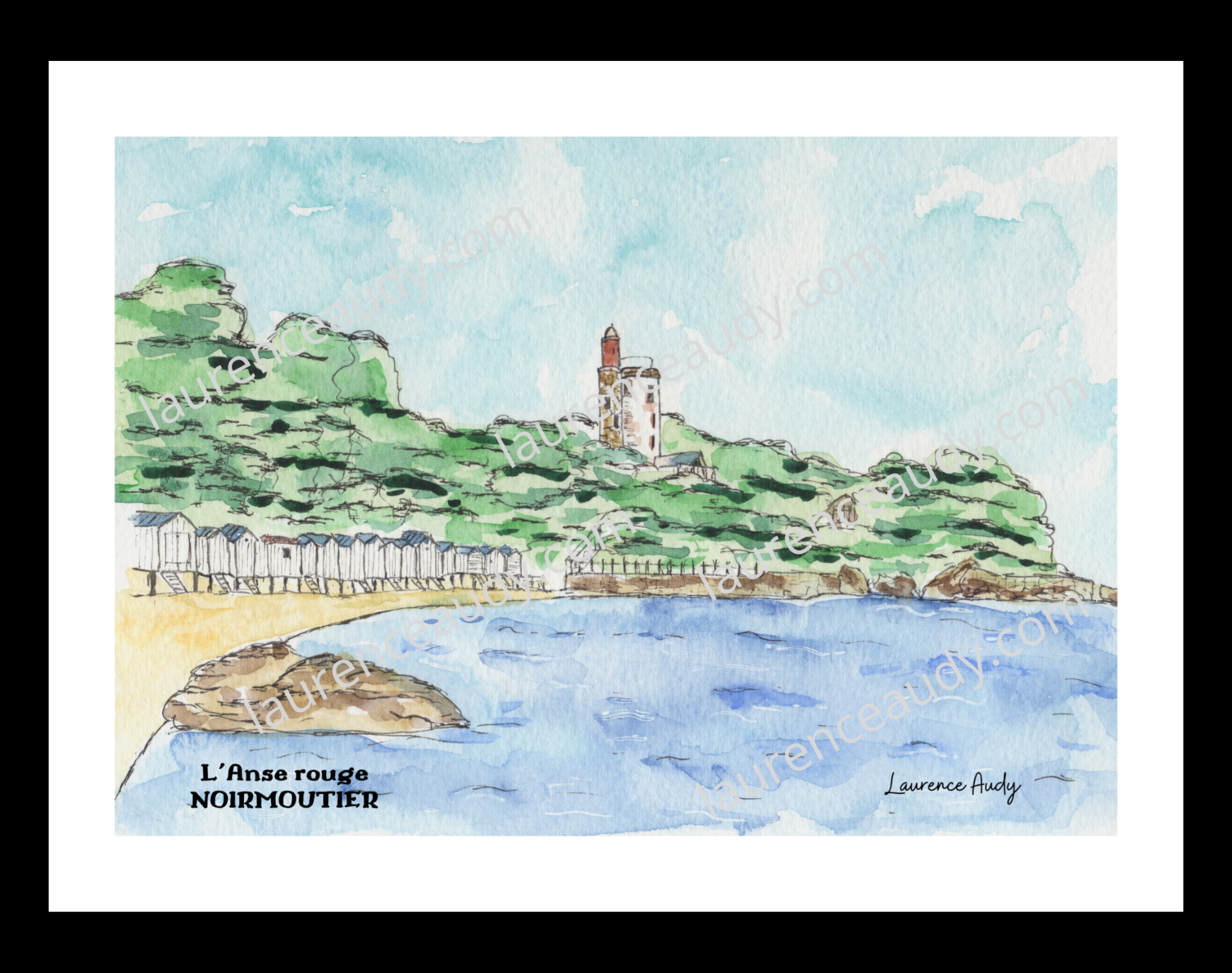 Affiche Anse Rouge Noirmoutier — aquarelle – Image 2