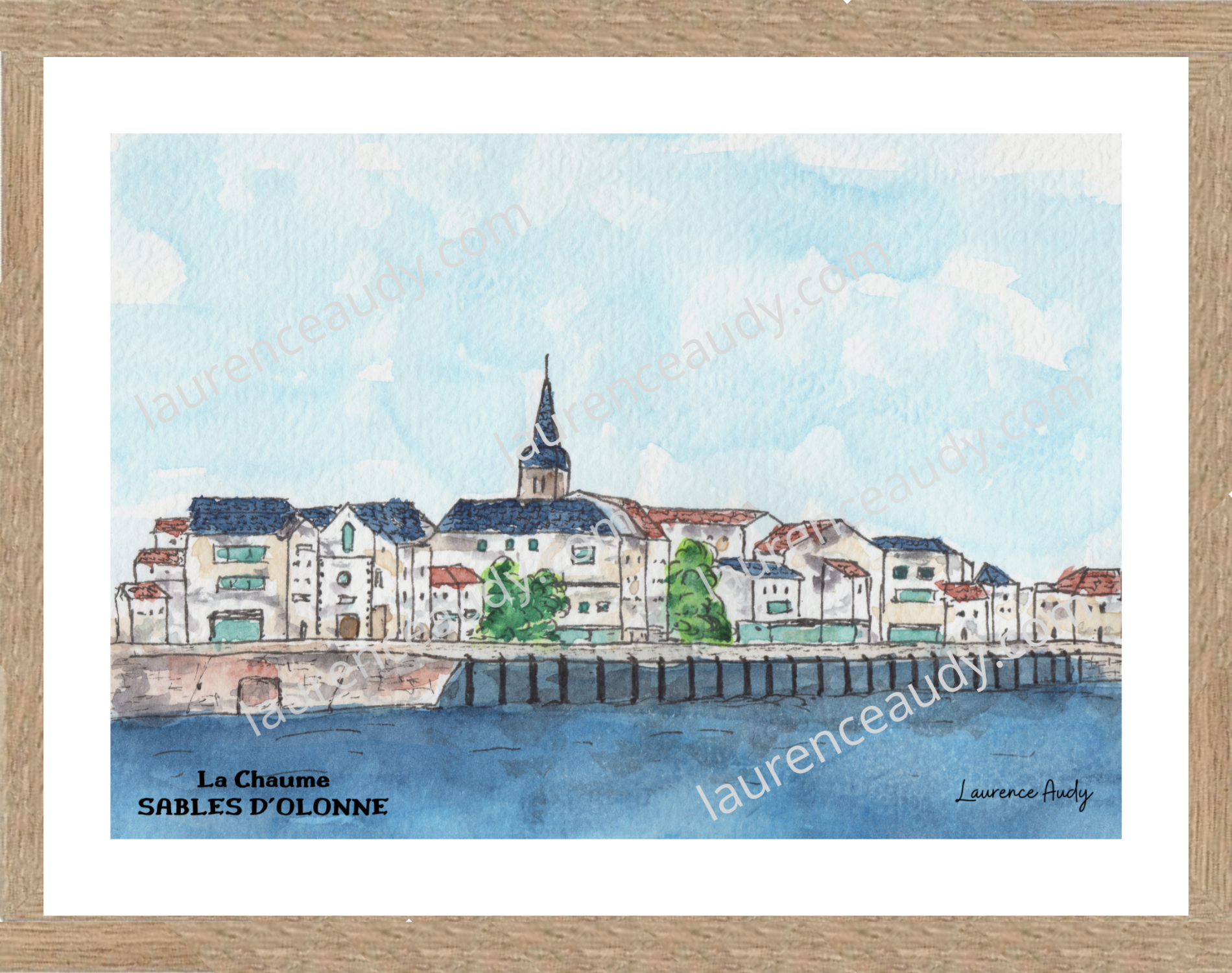 Affiche La Chaume Sables d’Olonne — aquarelle – Image 3