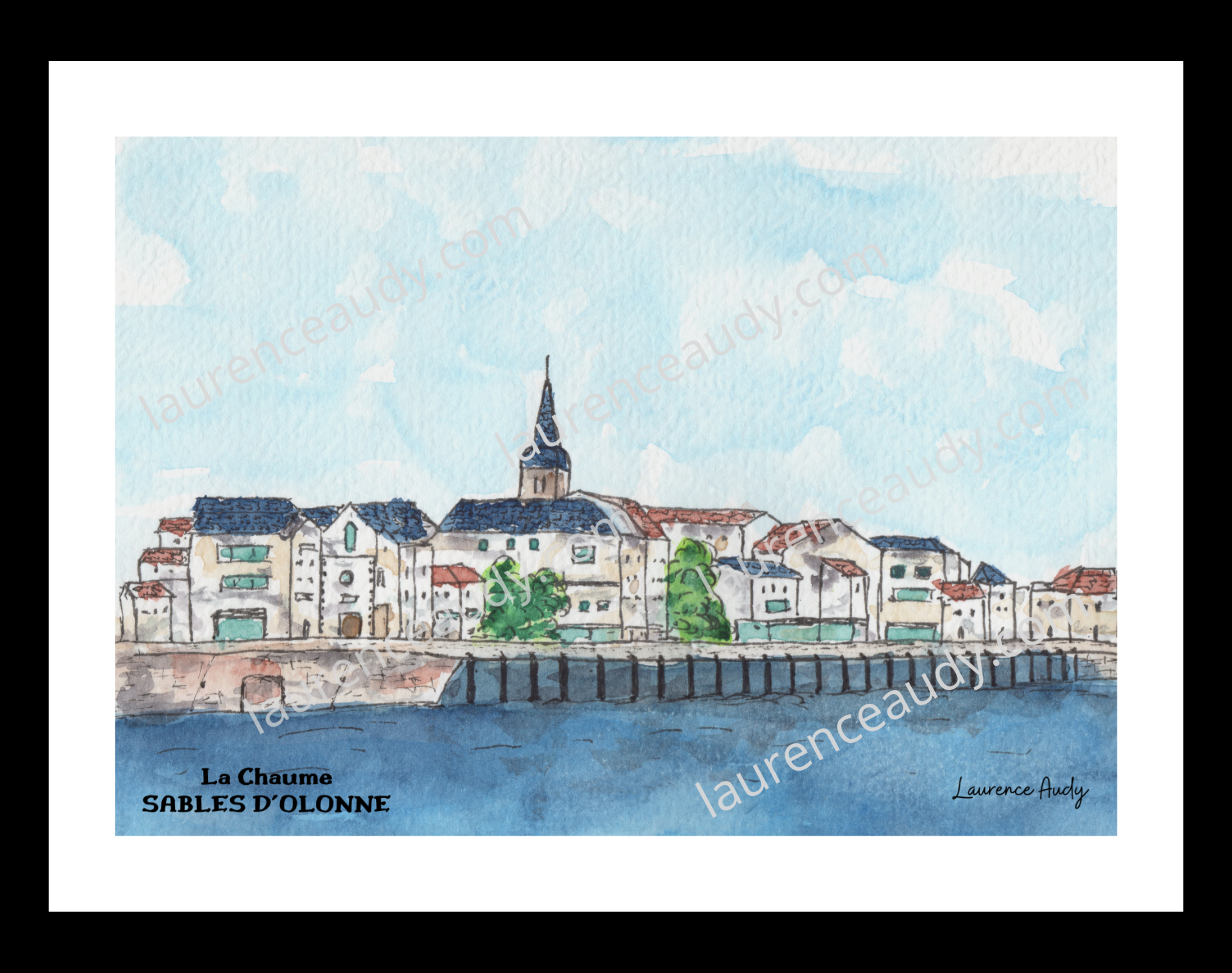 Affiche La Chaume Sables d’Olonne — aquarelle – Image 2