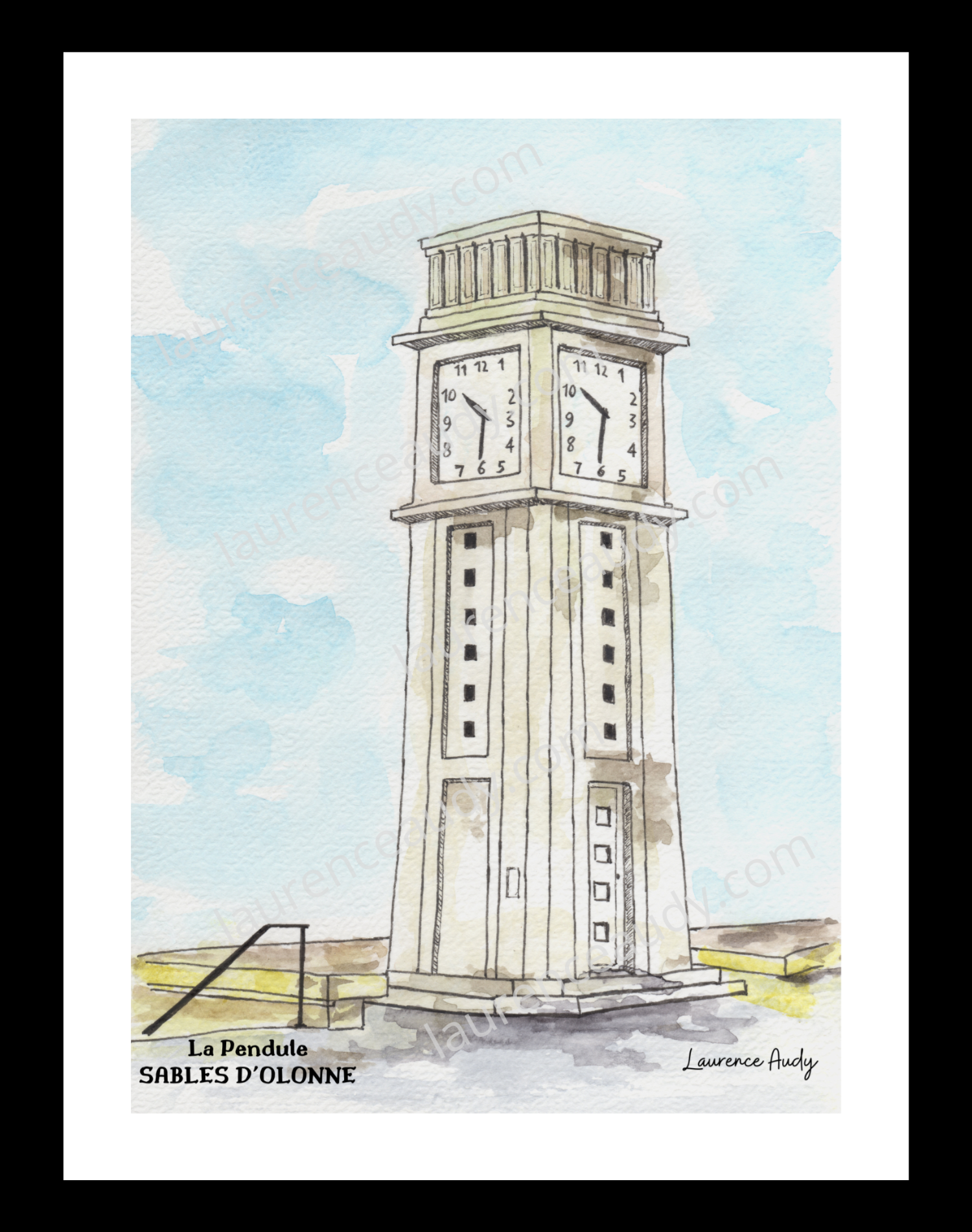 Affiche La Pendule Sables d’Olonne — aquarelle – Image 3