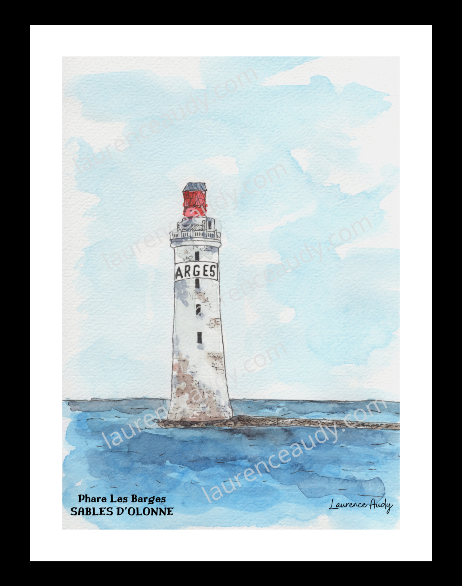 Affiche Les Barges Sables d’Olonne — aquarelle – Image 2