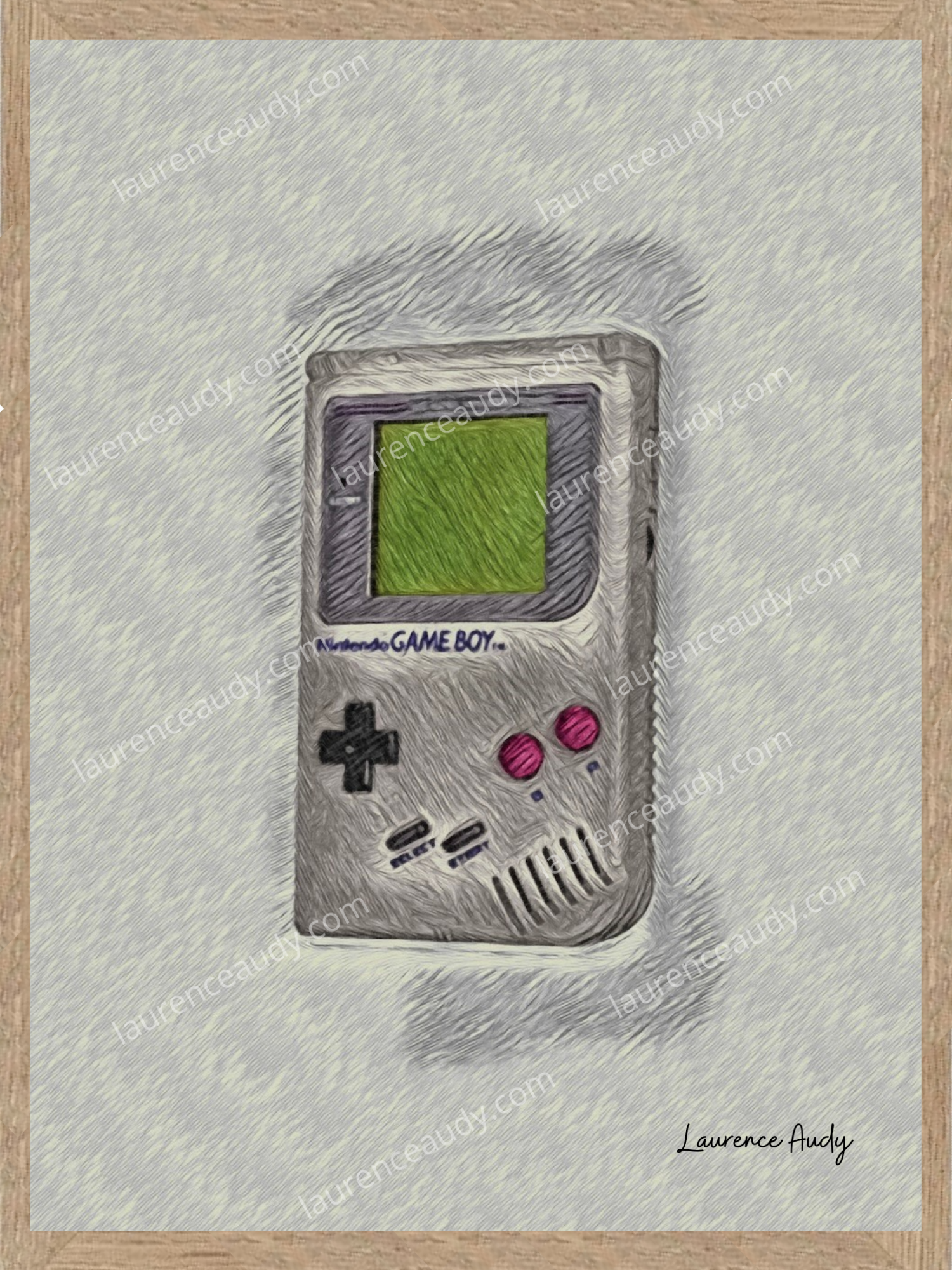 GAME BOY FILIGRANE CADRE CHENE