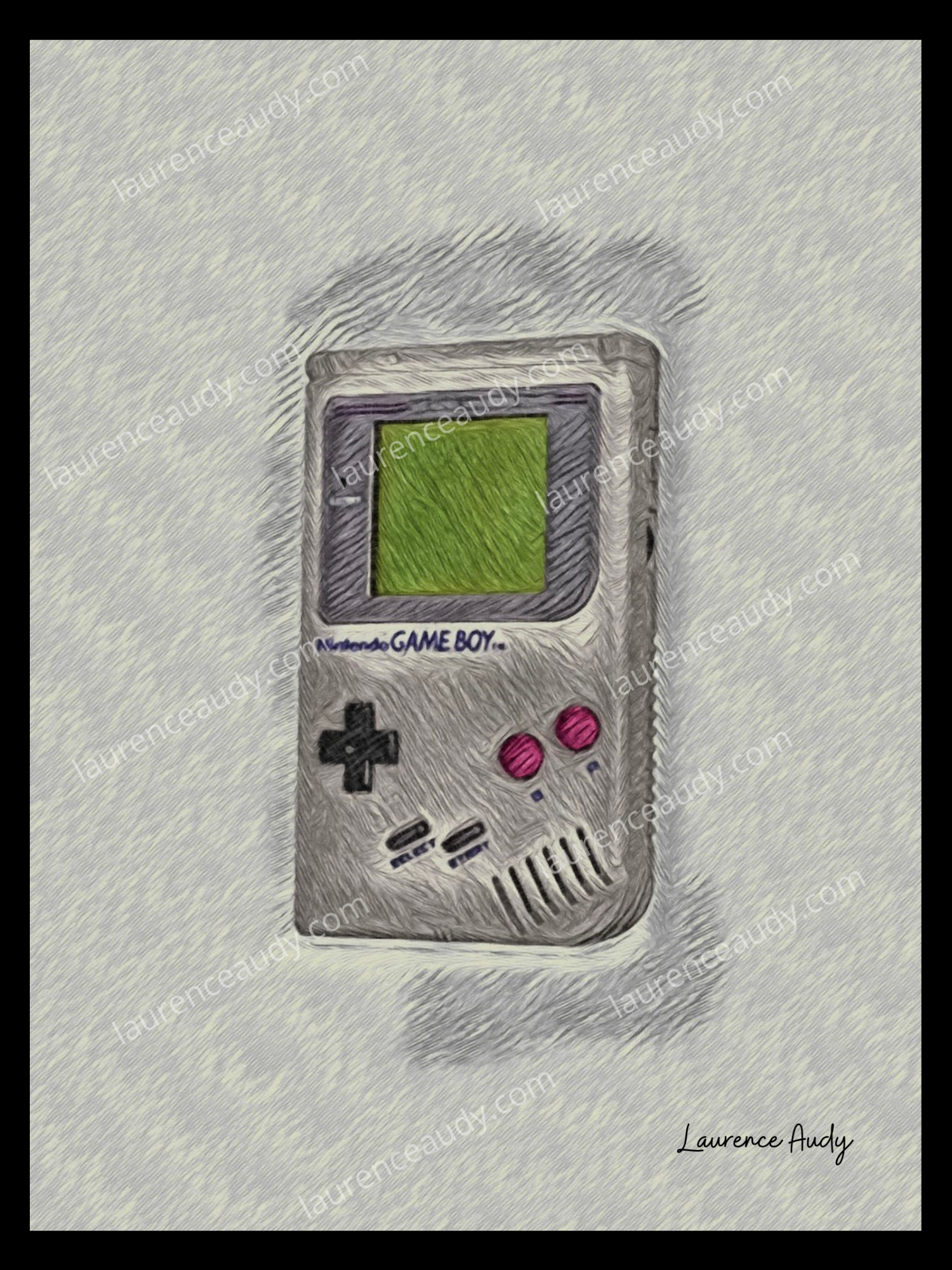 GAME BOY FILIGRANE CADRE NOIR