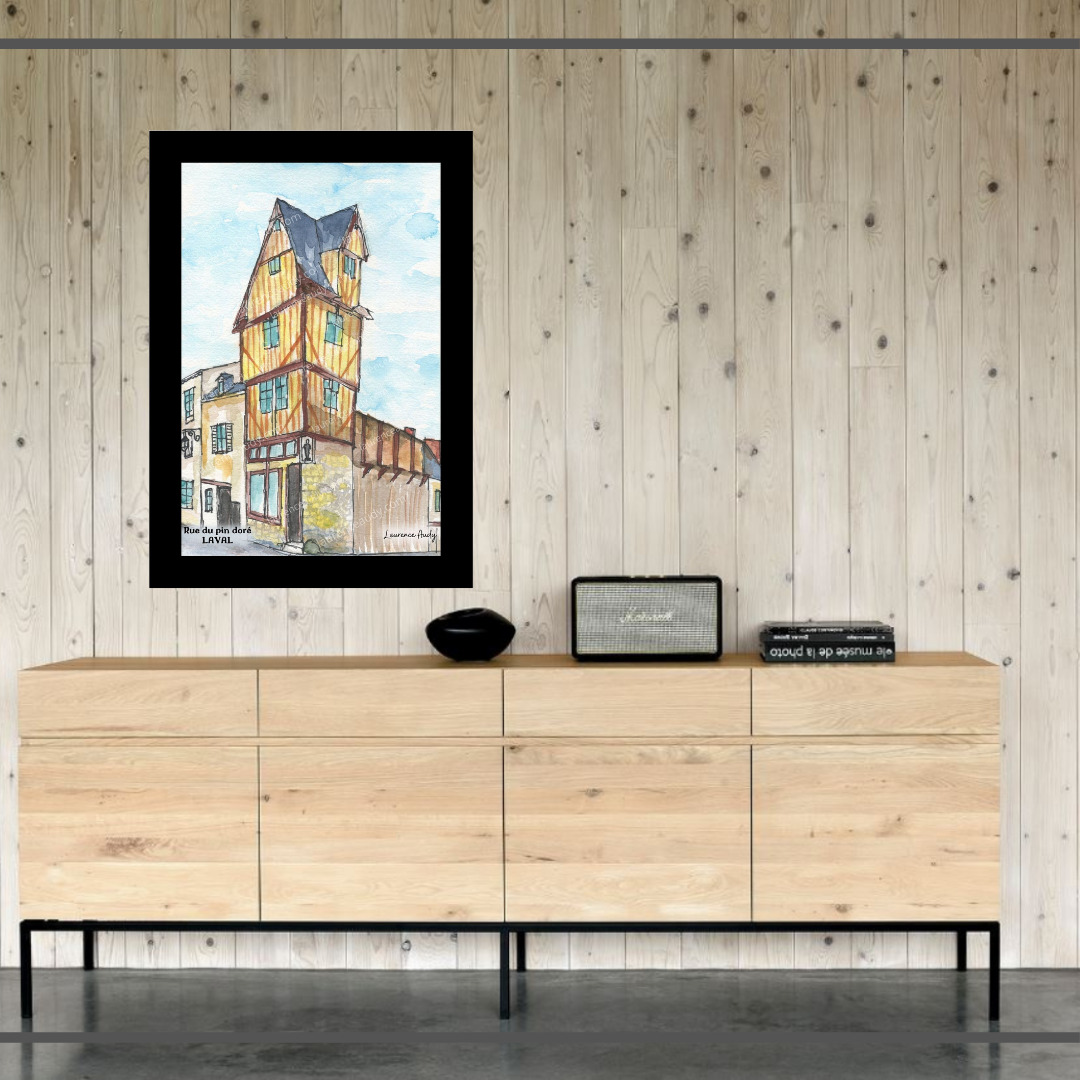 Affiche rue du pin doré à Laval — aquarelle – Image 4