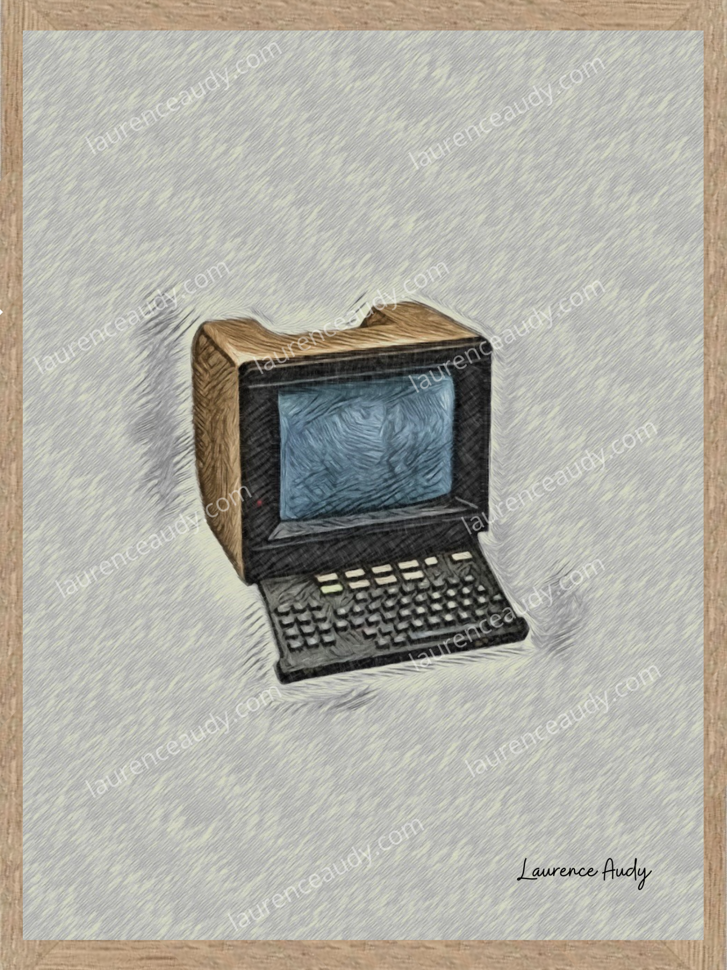 MINITEL FILIGRANE CADRE CHENE