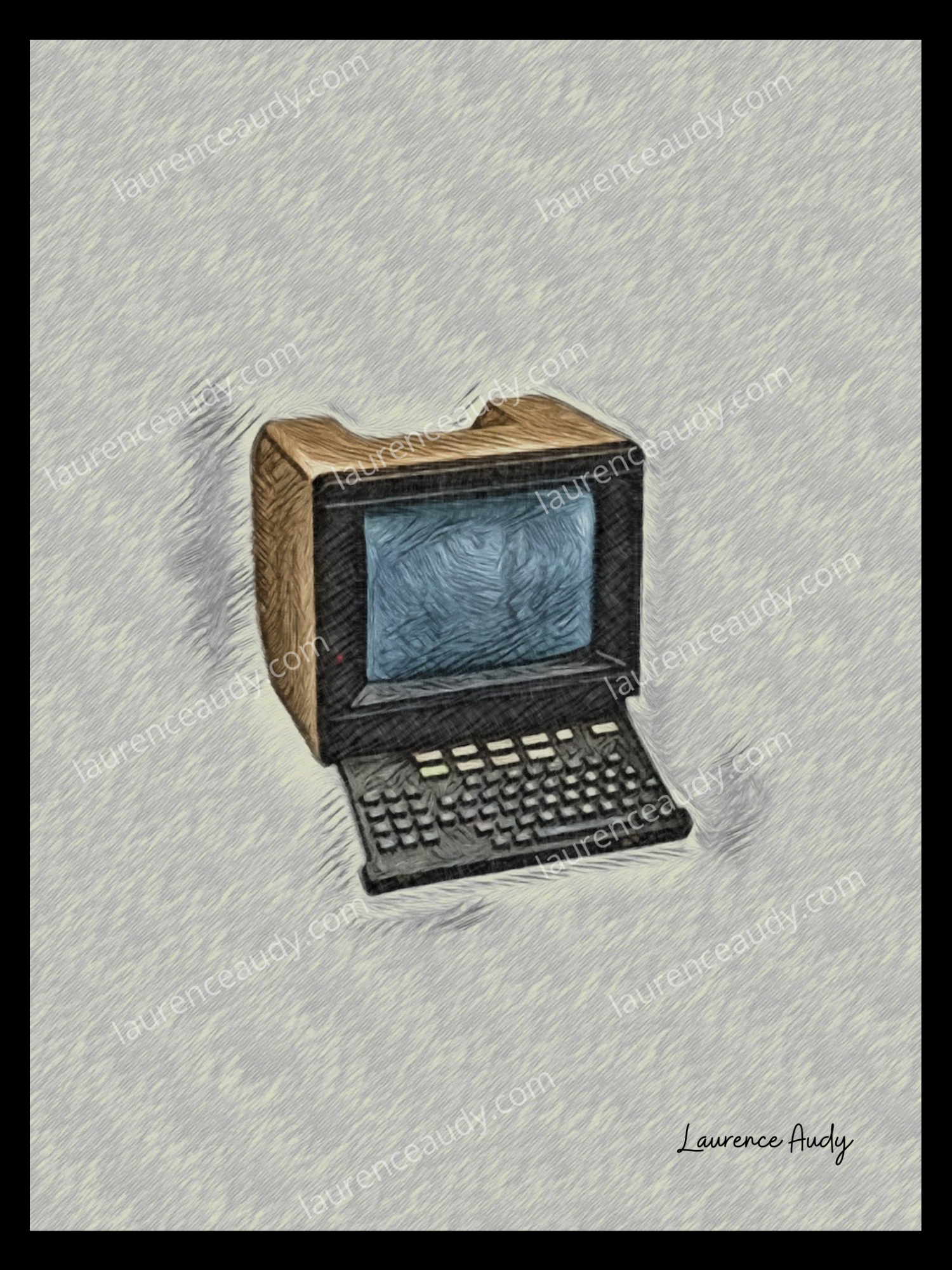 MINITEL FILIGRANE CADRE NOIR