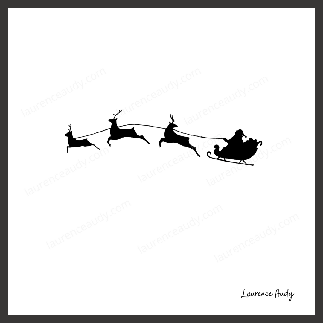 Dessin père Noël et son traineau