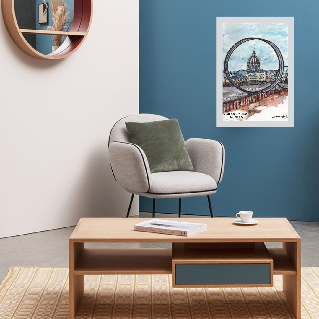 Affiche Quai des Antilles à Nantes — aquarelle – Image 4