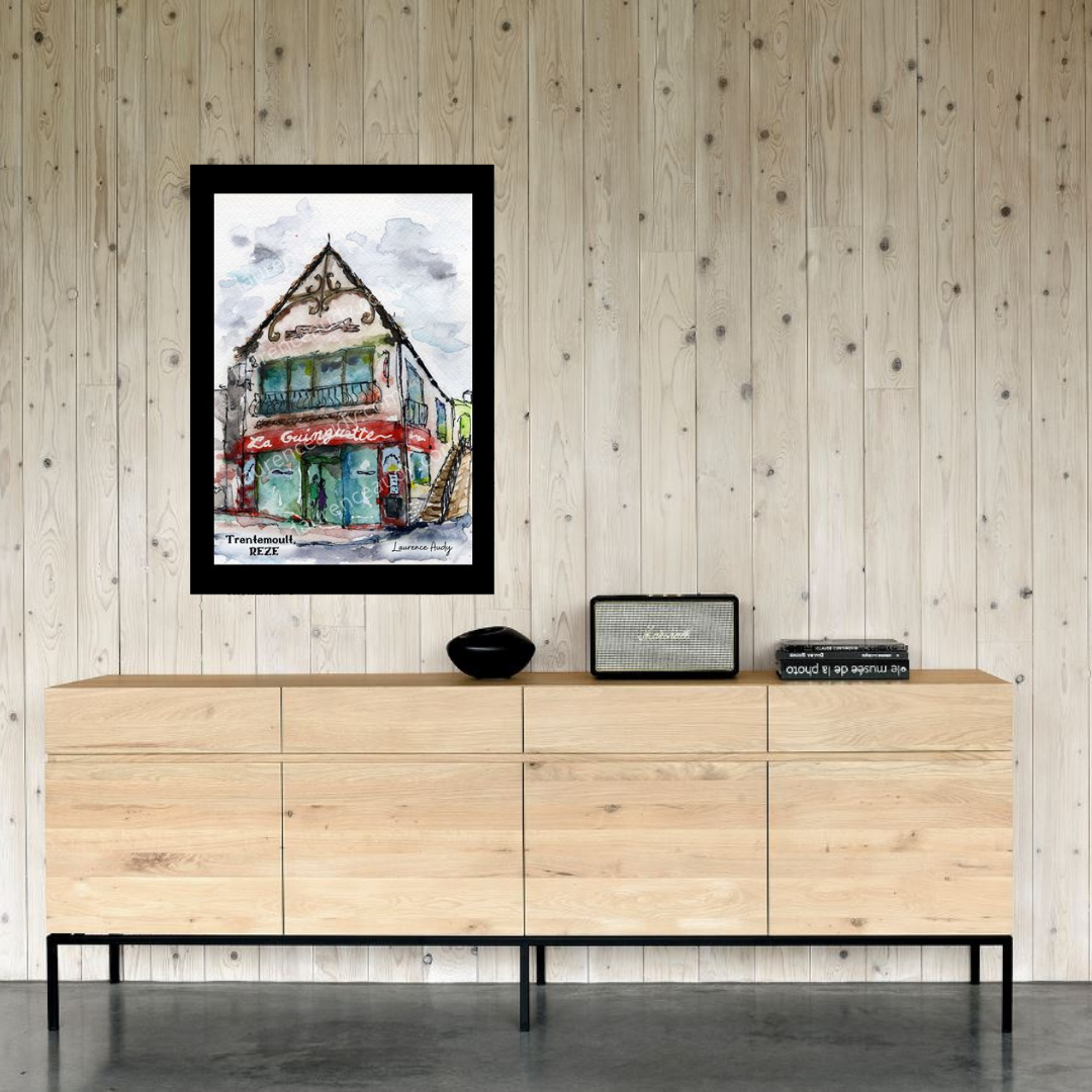 Affiche Guinguette Trentemoult à Rezé — aquarelle – Image 2