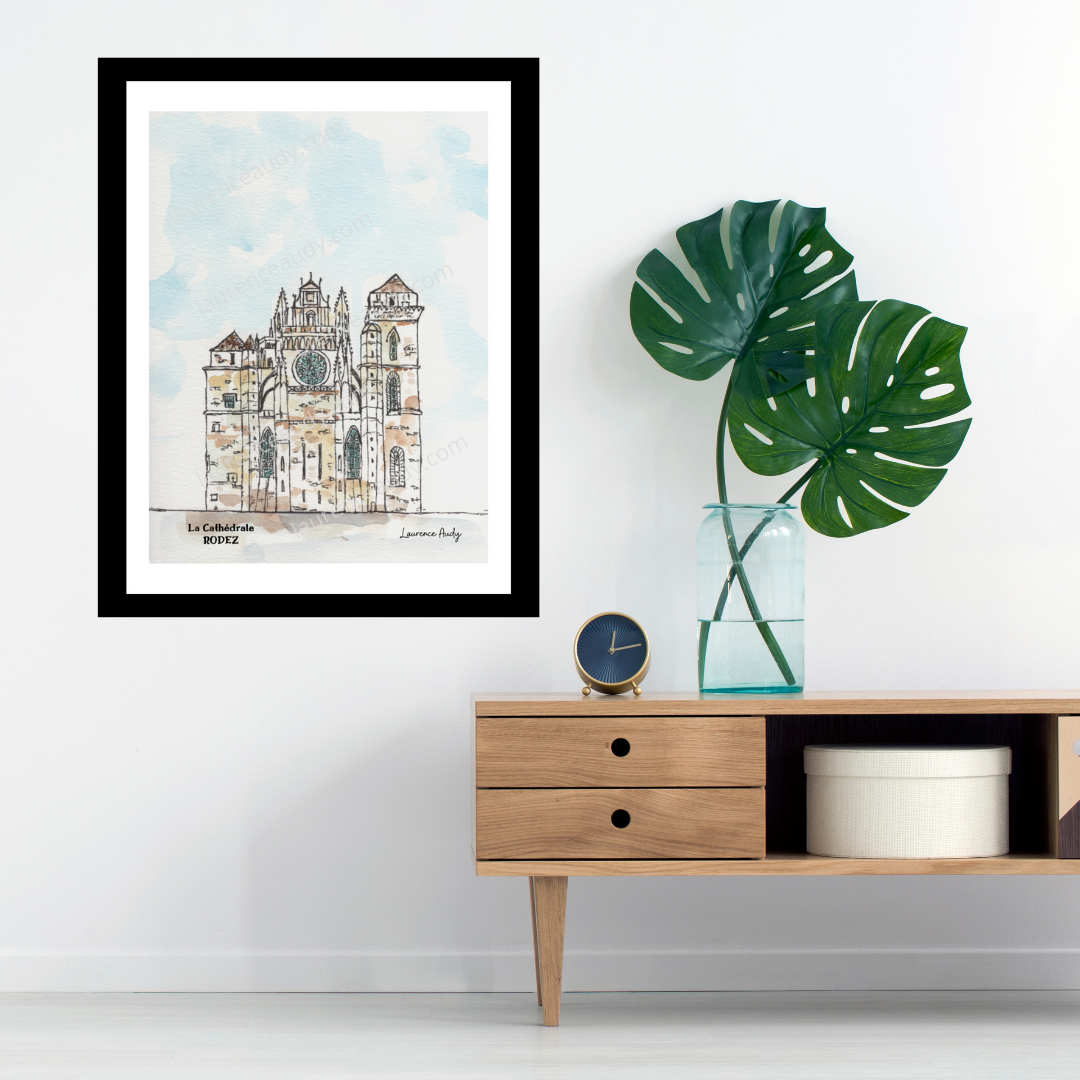 Affiche cathédrale à Rodez — aquarelle – Image 4