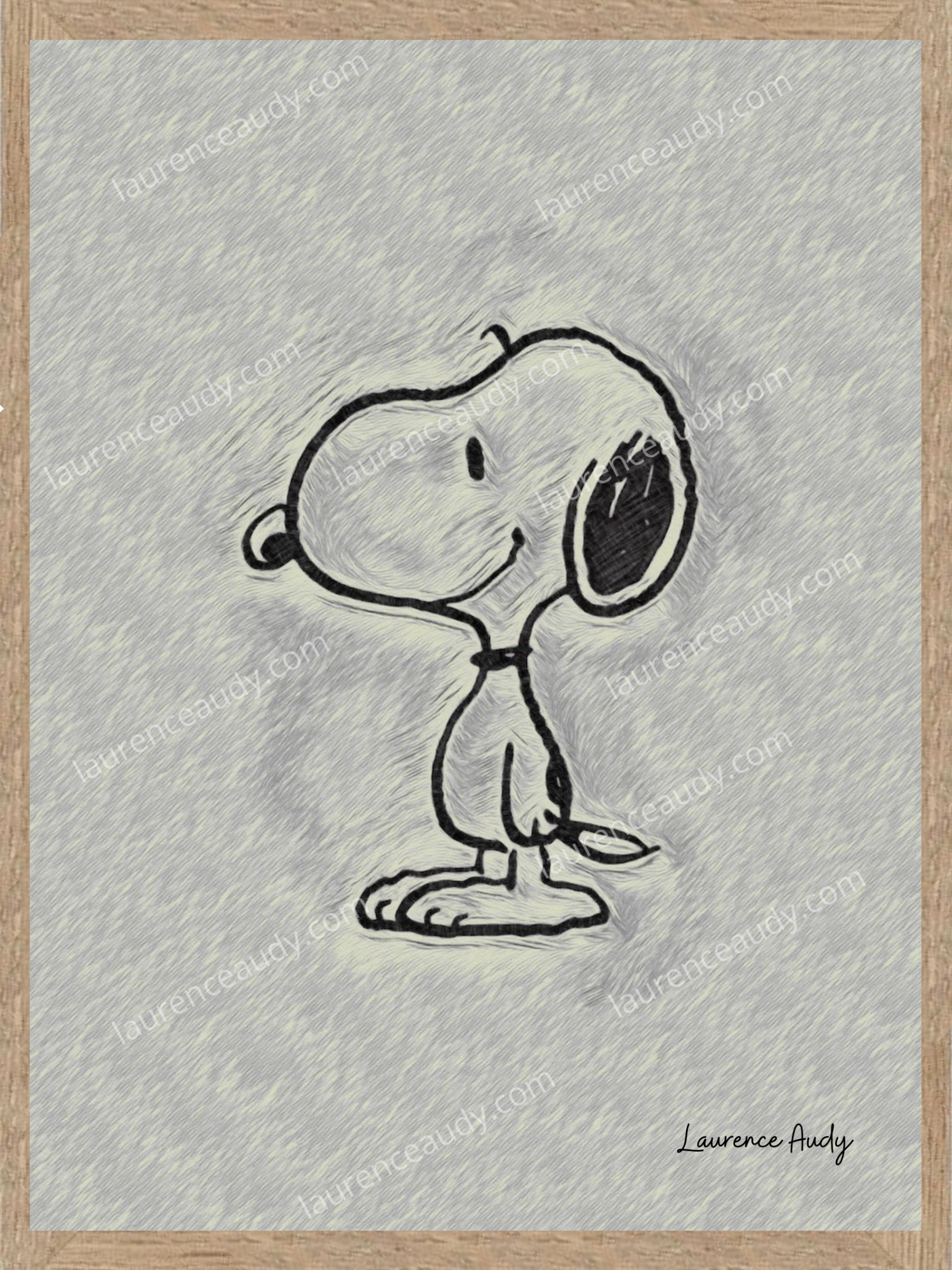 SNOOPY FILIGRANE CADRE CHENE