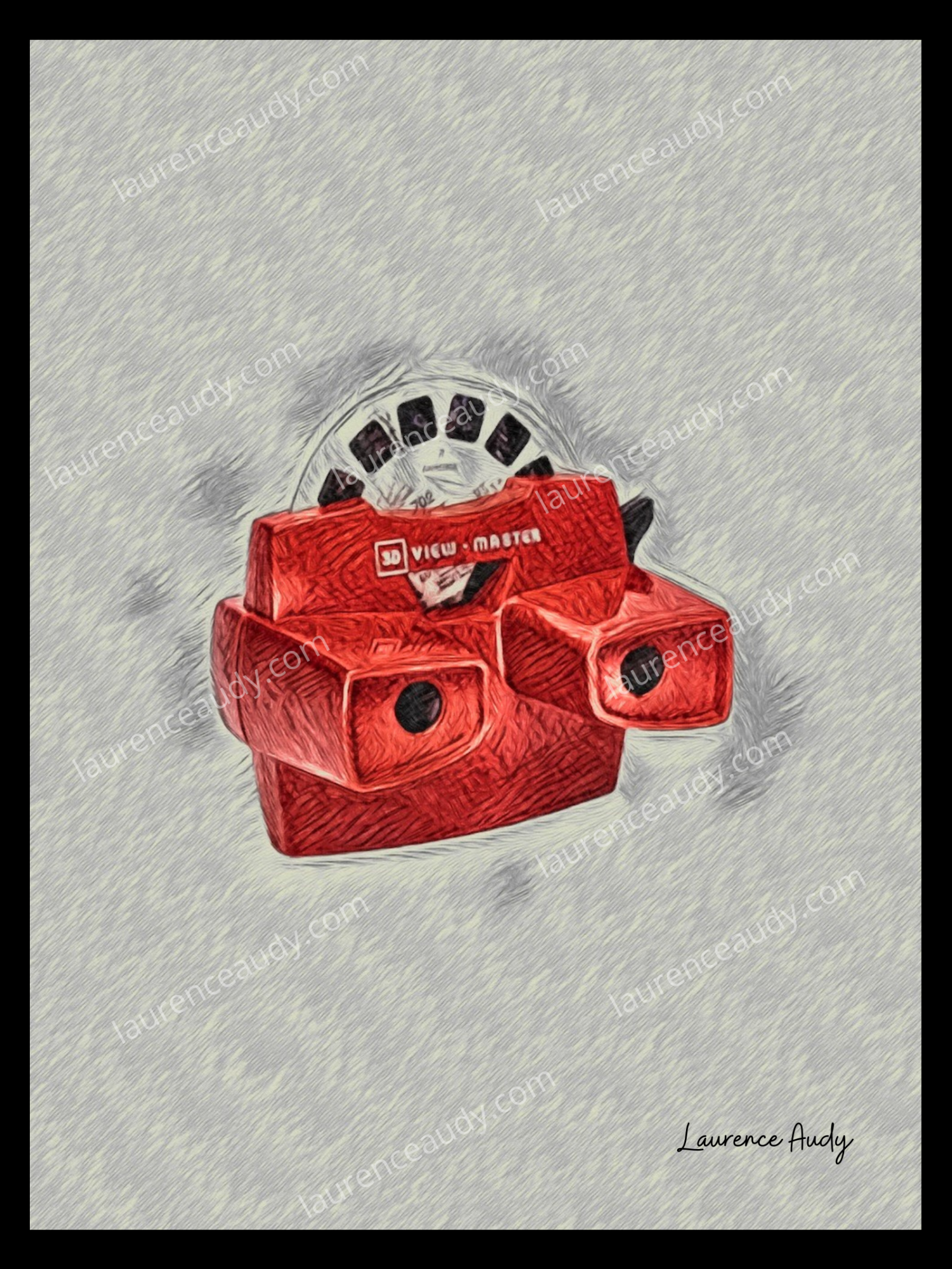 STEREOSCOPE FILIGRANE CADRE NOIR