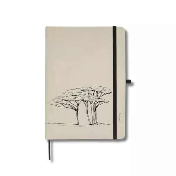 carnet tissu Arbres avec illustration minimaliste d'un groupe d'arbres – Laurence Audy