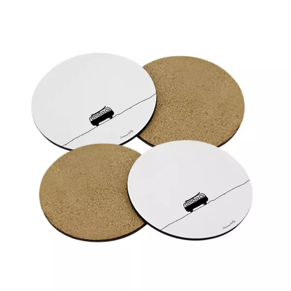 Set de 4 dessous de verre Van Surf en liège et MDF