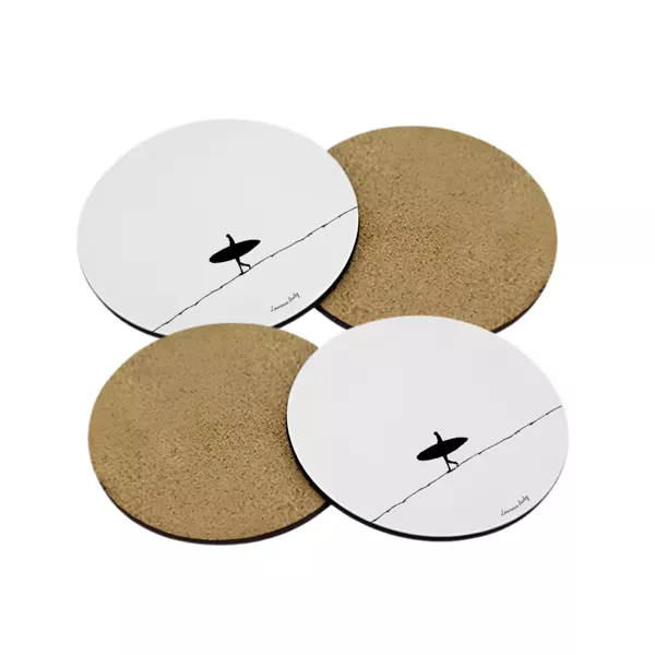 Set de 4 dessous de verre Surf en liège et MDF